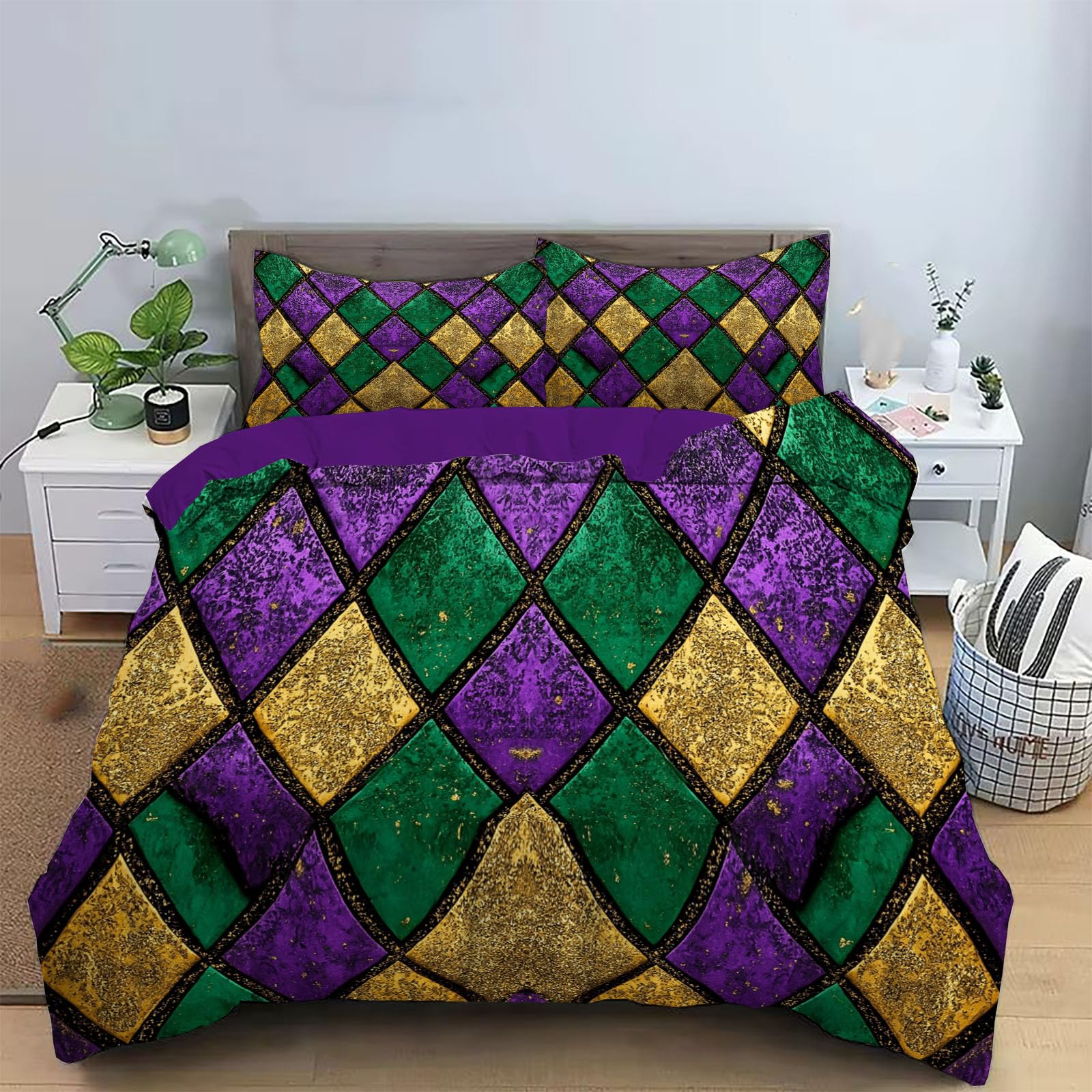 Housse de couette fermeture éclair finie la couette qui glisse drap violet microfibre lavable