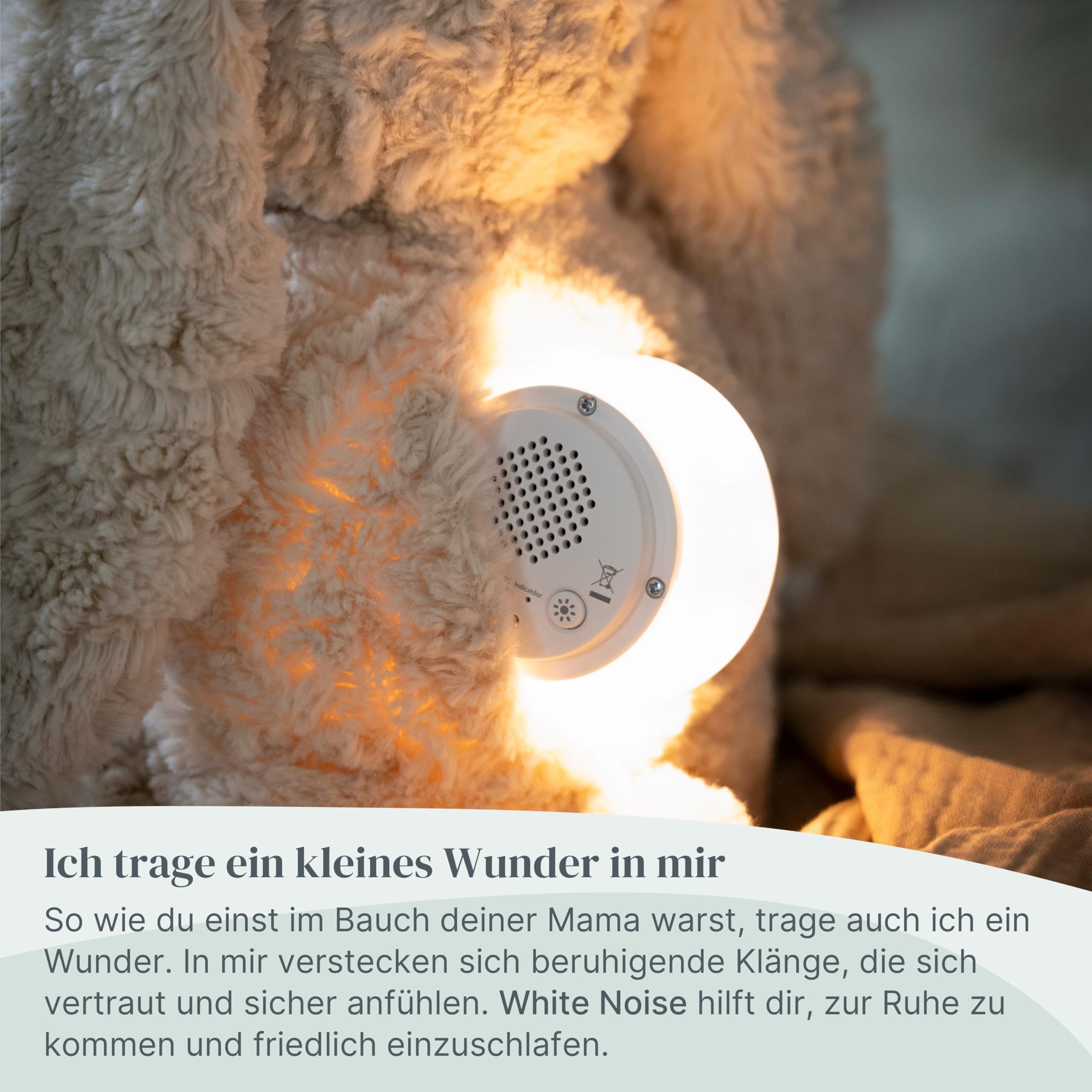 Baby's Only - Bibi das Kuschelkaninchen - Einschlafhilfe - Spieluhr Baby - White noise - Kuscheltier - Weinsensor - Baby erstausstattung - Geschenk zur geburt - Warm Linen