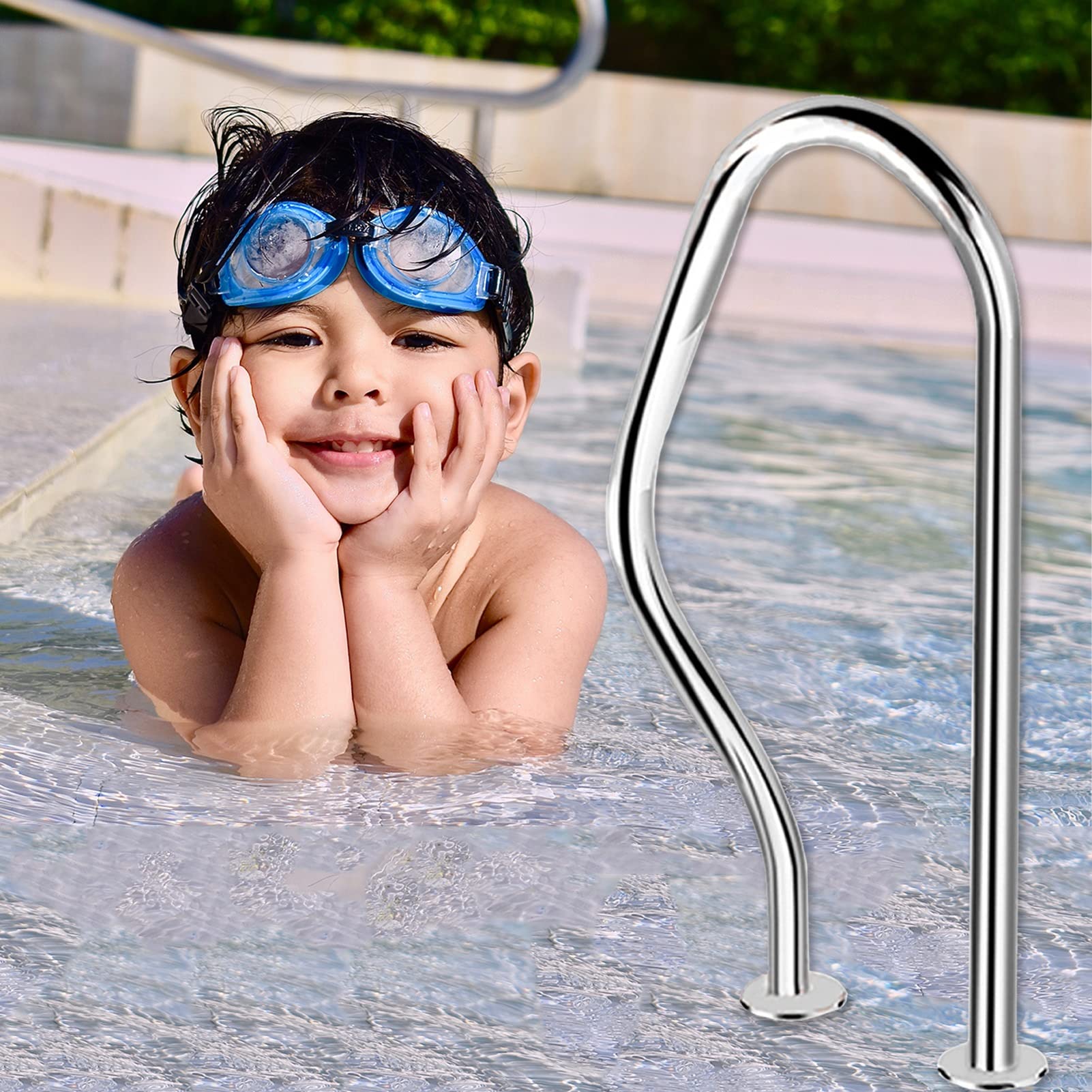 AMNOOL プール手すり スイミングプールハンドレール 地上スイミング