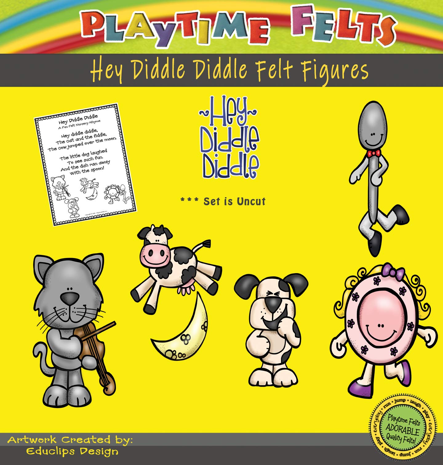 Hey Diddle Diddle Nursery Rhyme Felt Figures