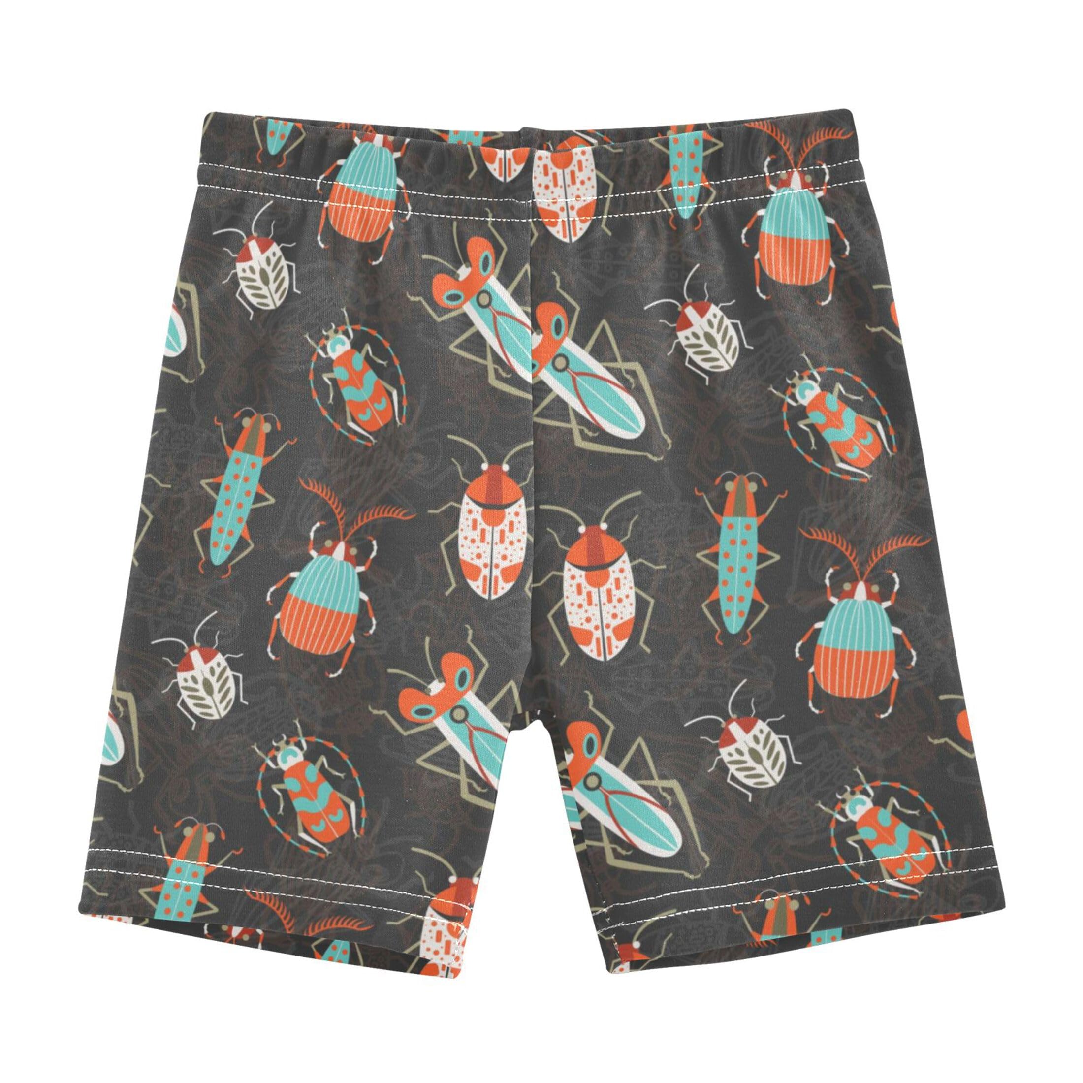 Vozoza Retro Beetle Insect Toddler Girls Shorts Under Dress Cartwheel Shorts Legging Summer Outfits Clothes Size 5T Multicolor