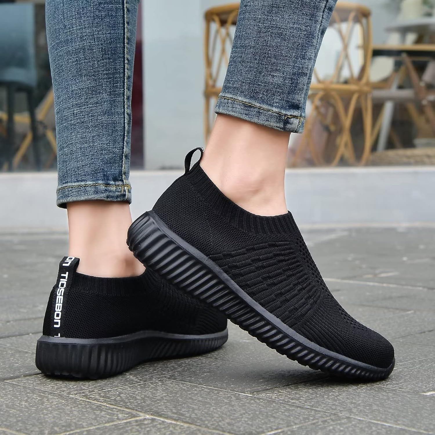 TIOSEBON Women's Athletic Walking Shoes Slip On Casual Mesh-Comfortable Tennis Workout Sneakers - Image 7