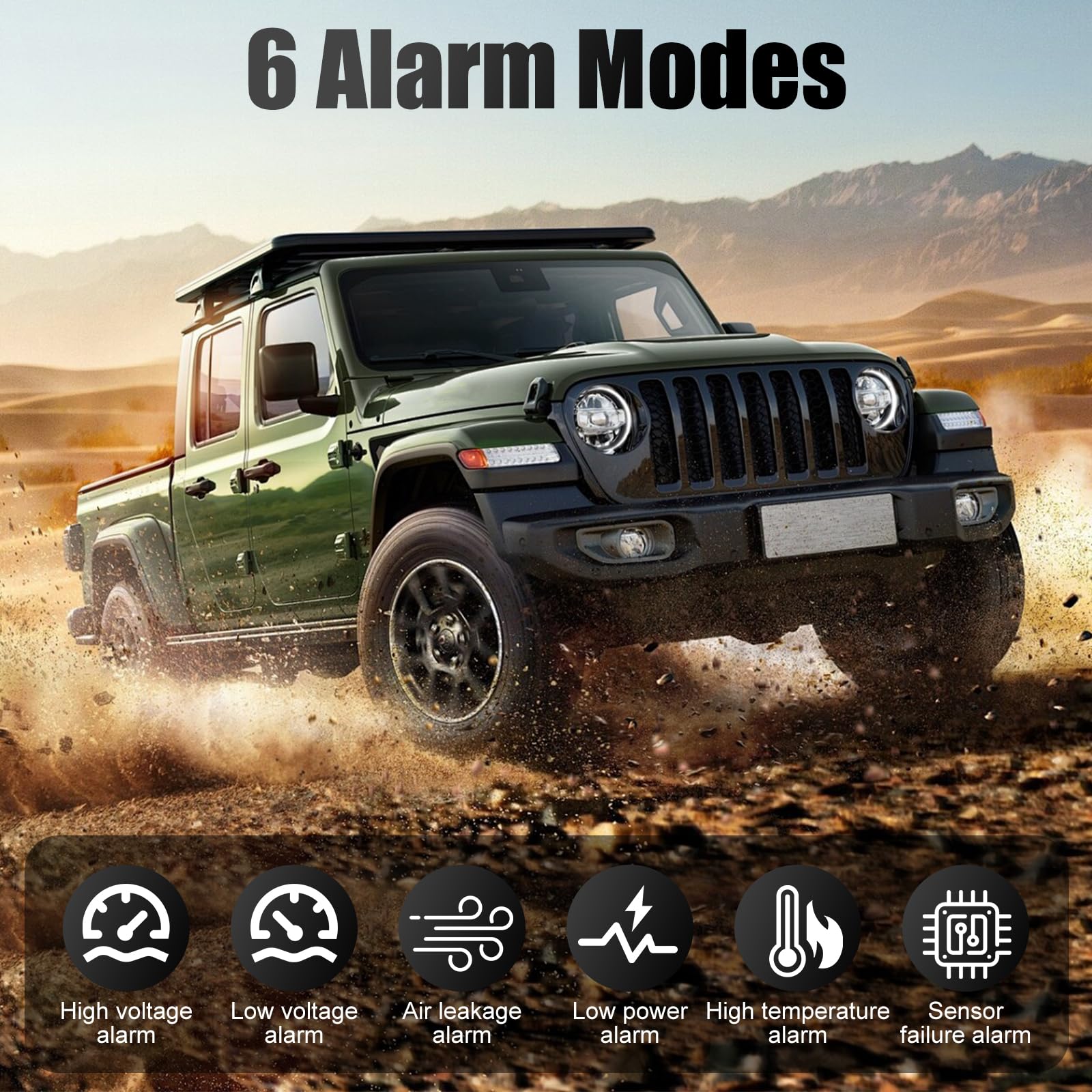 OBEST TPMS Sistema de Control de Presión de Neumáticos con 4 Sensores Externos, Inalámbrica Aplicación Bluetooth Inteligente, Detector de Temperatura, Compatible con iOS y Andro