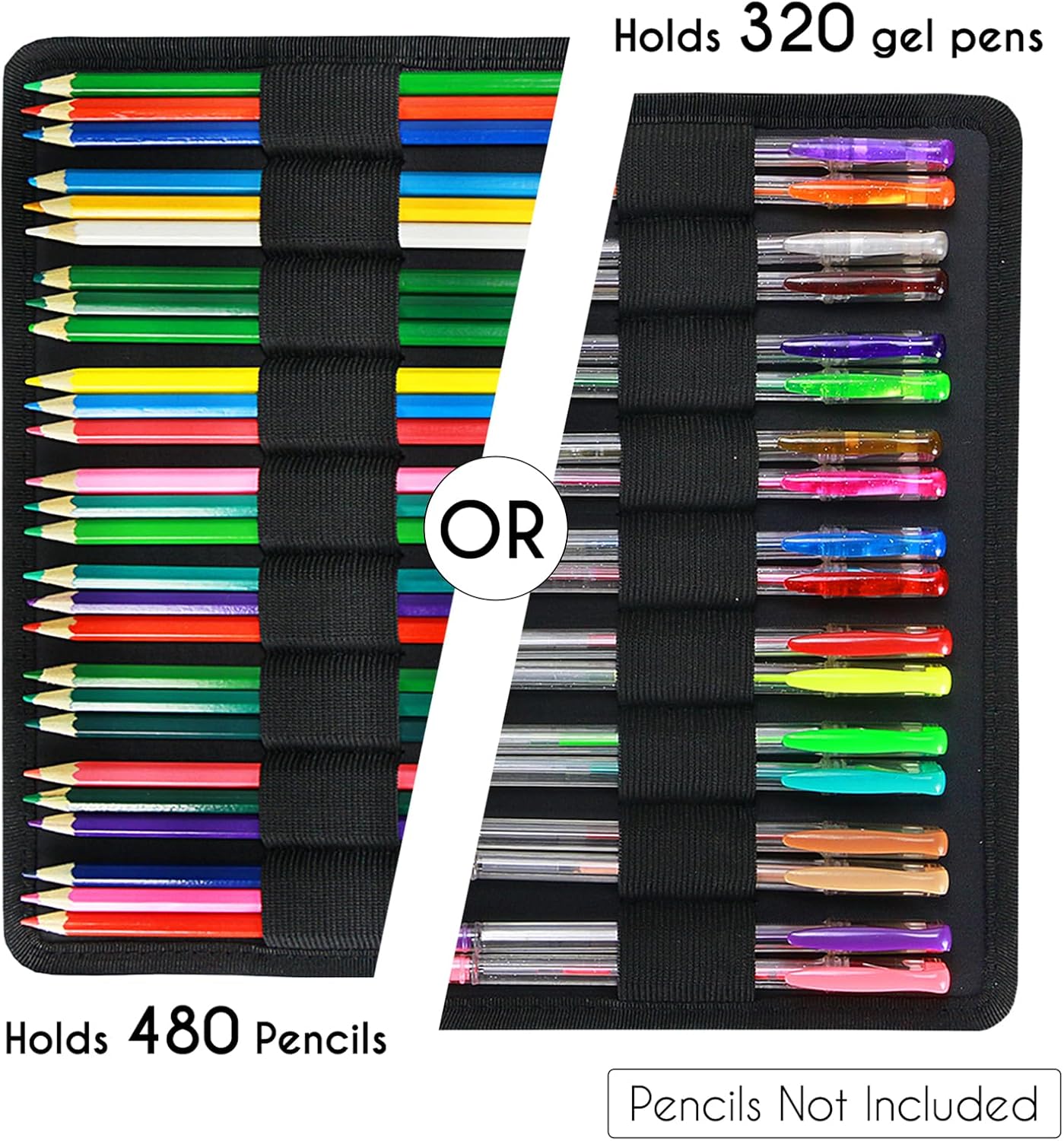 YOUSHARES Big Capacity Colored Pencil Case - 480 Slots large Pen Case Organizer with Multilayer Holder for Prismacolor Colored Pencils & Gel Pen (Marble Purple)