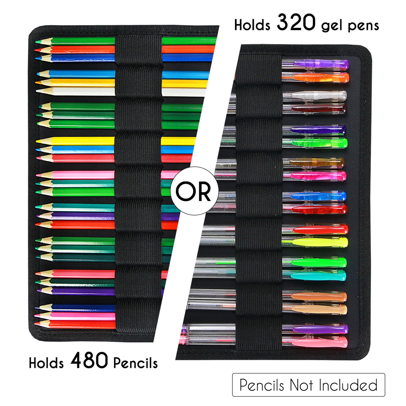 YOUSHARES Buntstifteetui, 300 große Fächer, mit Mehreren Schlitzen für Prismacolor-Buntstifte und Gelschreiber, violetter Marmor, 300 x 28 x 9 cm