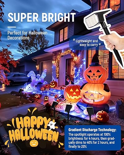 Miniatura 7 de Focos solares impermeables para exteriores, paquete de 4 unidades, IP65, 63 LED, 3 modos de iluminación, focos para patio, jardín, casa, garaje,