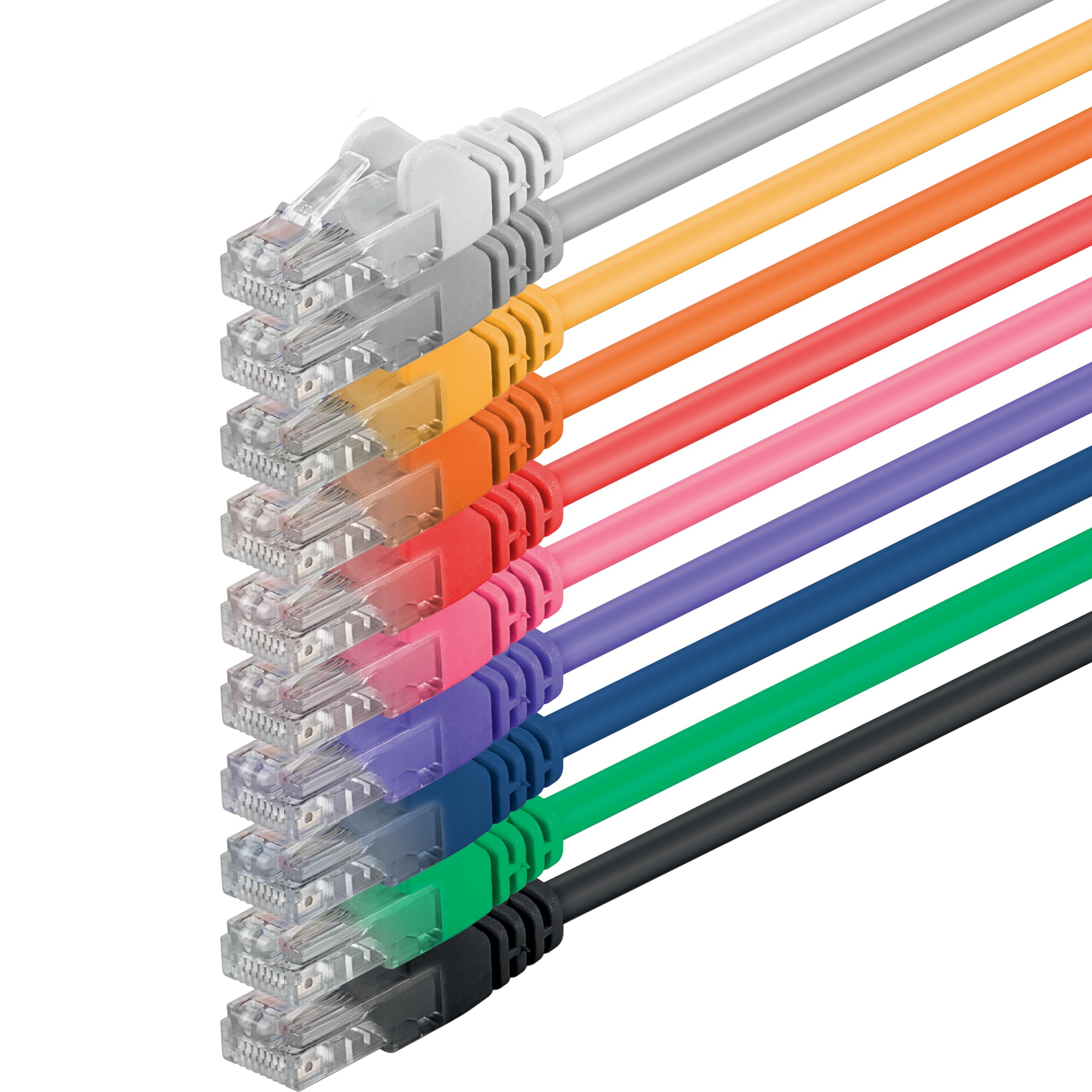 1aTTack.de 5m - 10-Farben - (PACK) - CAT.6 CAT6 Ethernet-Lan-Netzwerk-Kabel 1000 Mbit/s Patchkabel