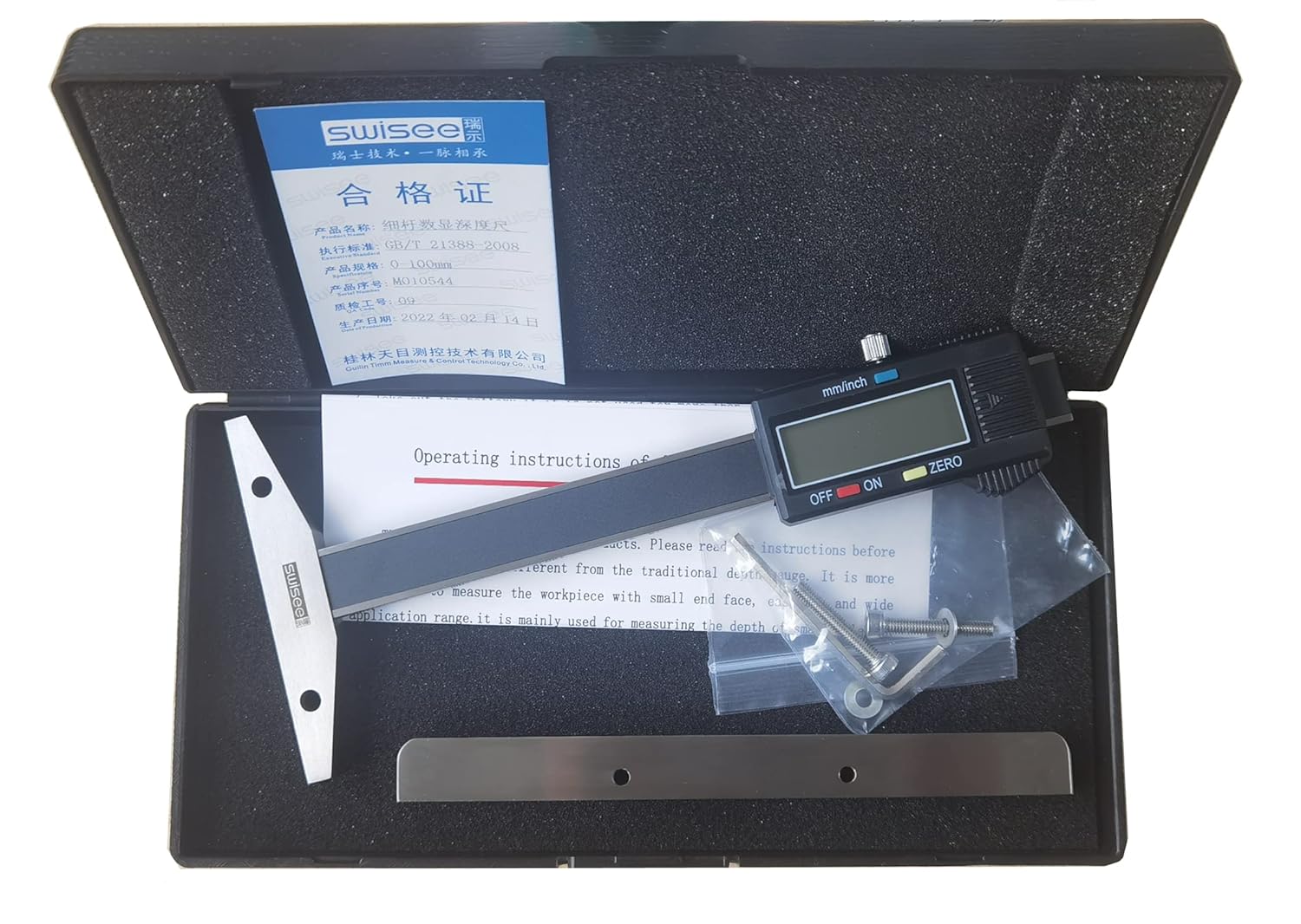 SWISEE Extended Measuring Claw Digital Depth Caliper Long Jaw Caliper