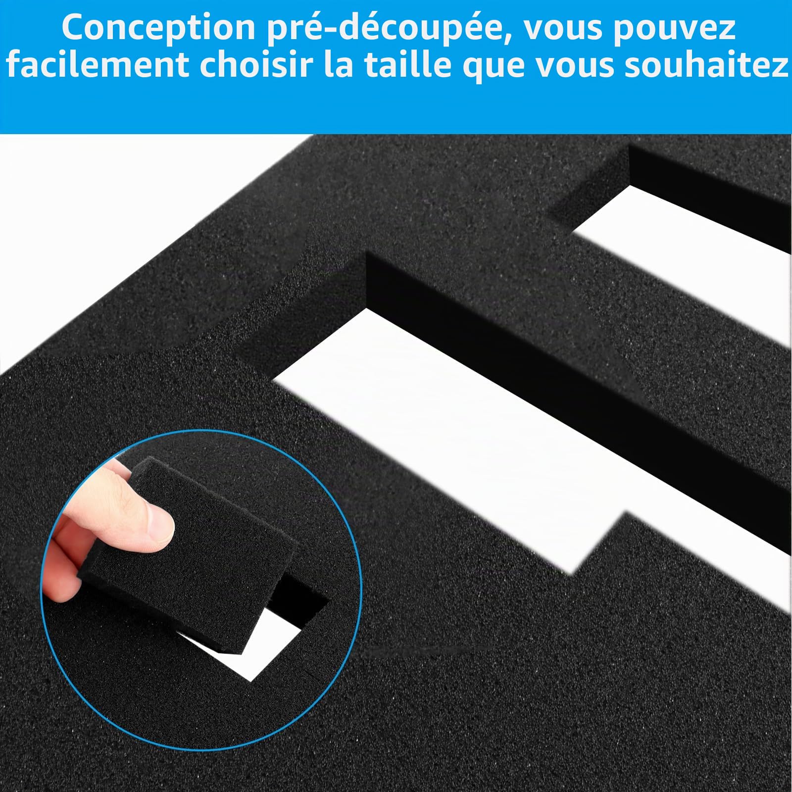 Lot de 10 Mousse Prédécoupée, 5 pièces 400 x 300 x 25 mm + 5 pièces 400 x 300 x 10 mm, Mousse Servante Atelier, Predecoupee Cube pour Boîte à Outils, Boîte à Modèles