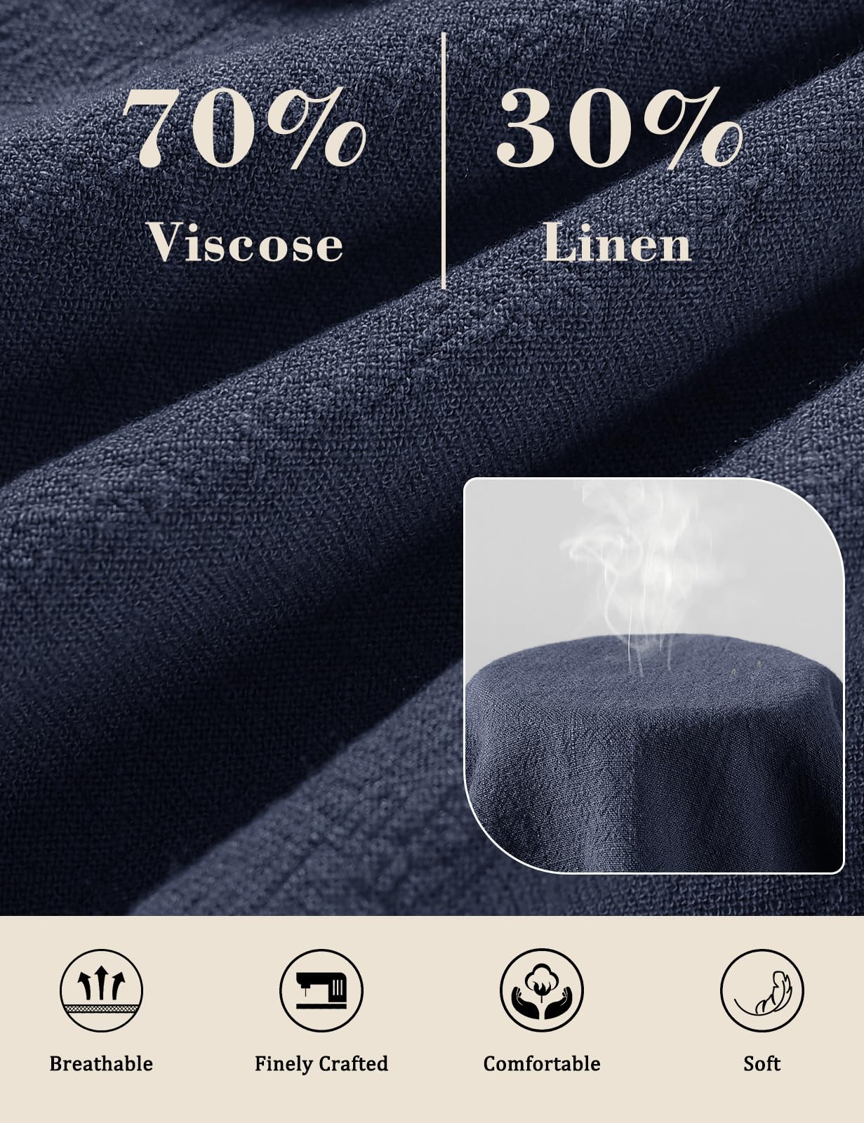 Voqeen Pantaloni Estivi da Donna in Lino Pantaloni Casual in Cotone e Tessuto di Lino Pantaloni Casual Monocromatici Pantaloni da Spiaggia a Vita Alta e Gamba Larga con Tasche