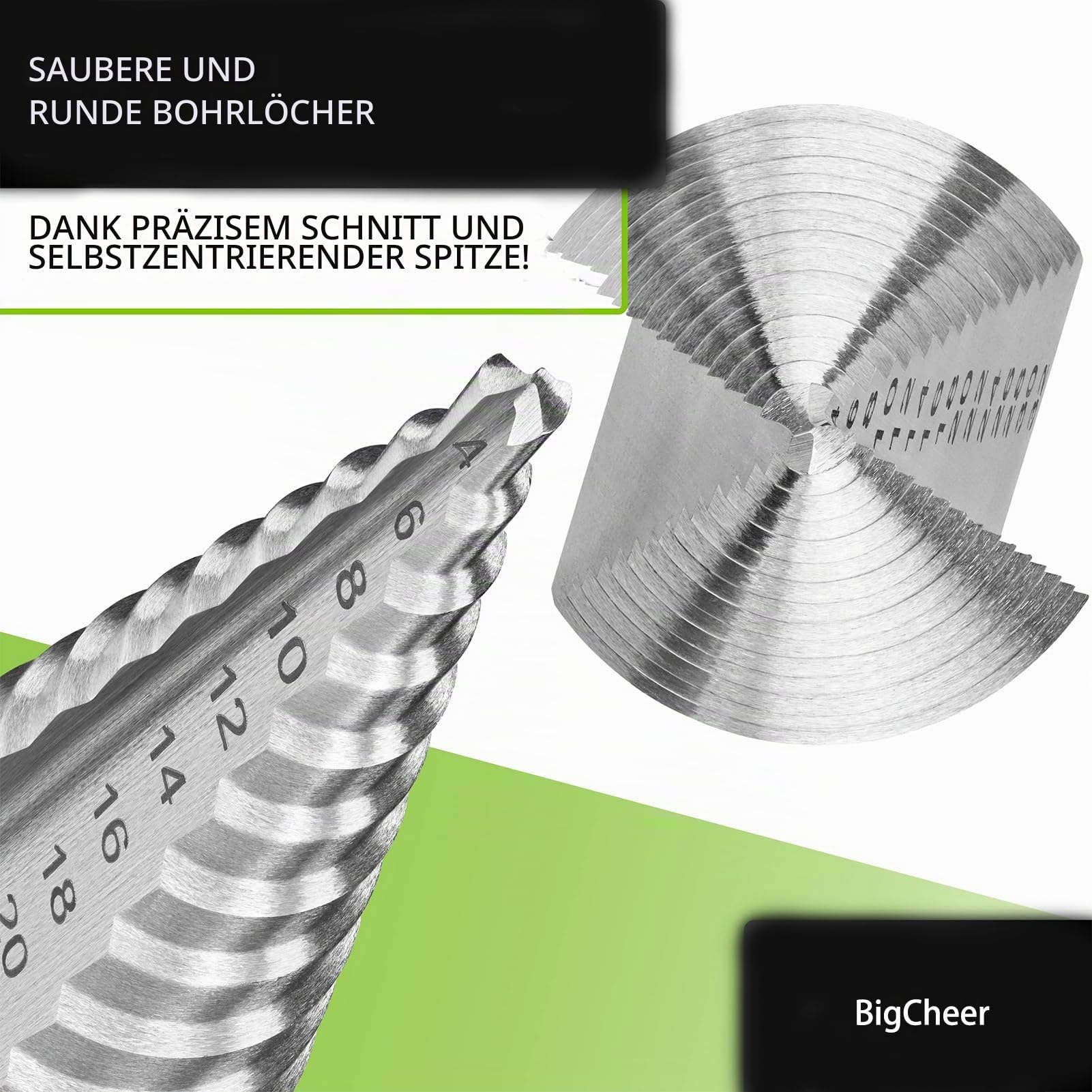 Stufenbohrer für Metall, [Ø 4-32 MM], kegelbohrer, metallbohrer stufenbohrer metall, lochbohrer, Kunststoff & Holz - Profi HSS Kegelbohrer - Schälbohrer 6.35mm Schaft - Blechbohrer Step Drill Bit