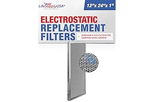 LifeSupplyUSA 12x24x1 Air Filter for Home