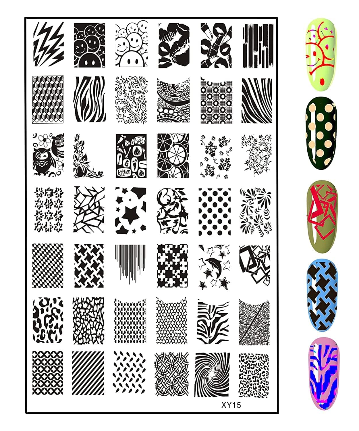 B-LADY Rectangular Nail Art Random Design Stainless steel Stamping Image Plate (random design) (1) 2