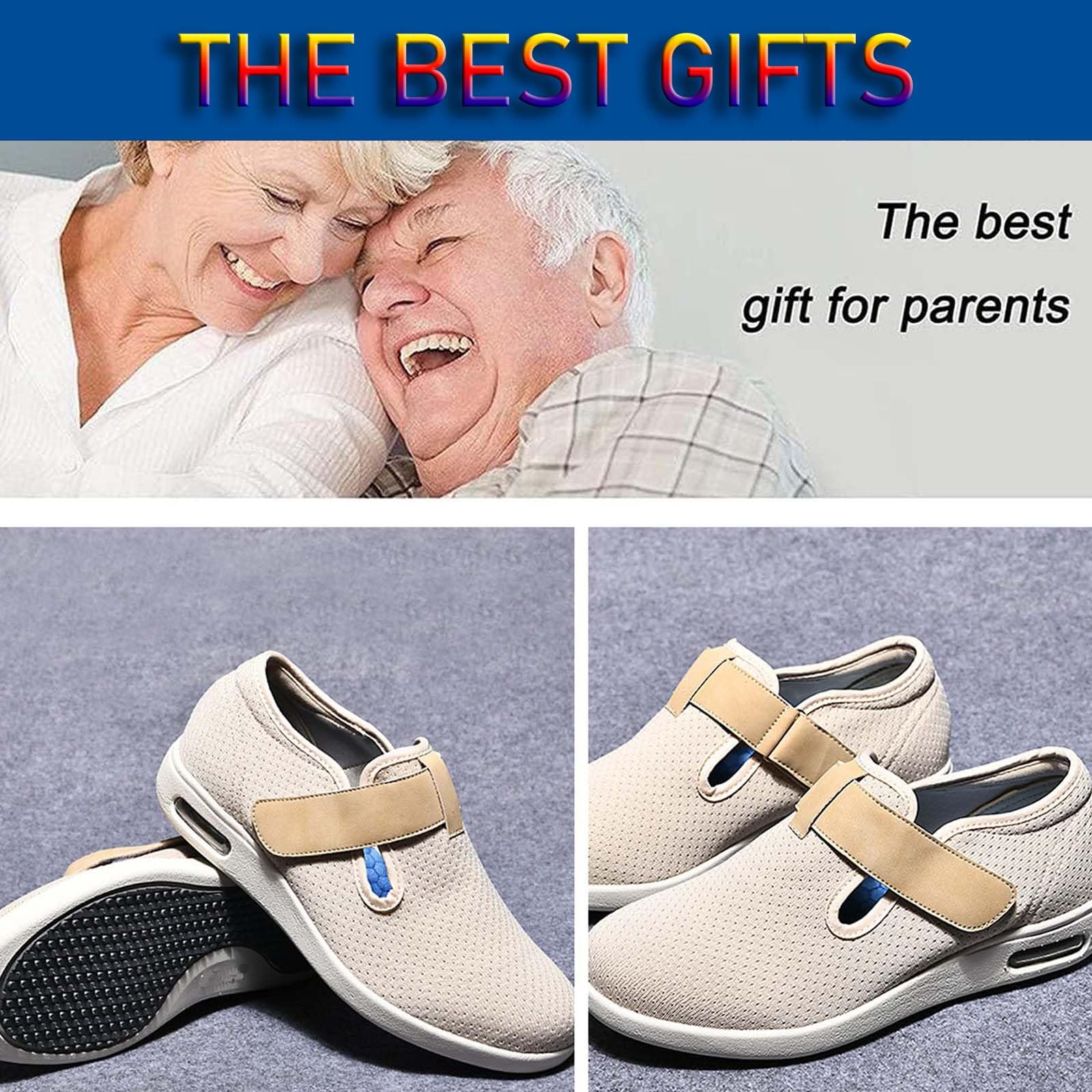 ARMAAN Zapatos para diabéticos Extra Anchos para Personas Mayores con 3 Pares de Plantillas extraíbles Zapatillas Ligeras para Caminar sin presión para pies hinchados Cierre fácil,Black-38.5 EU