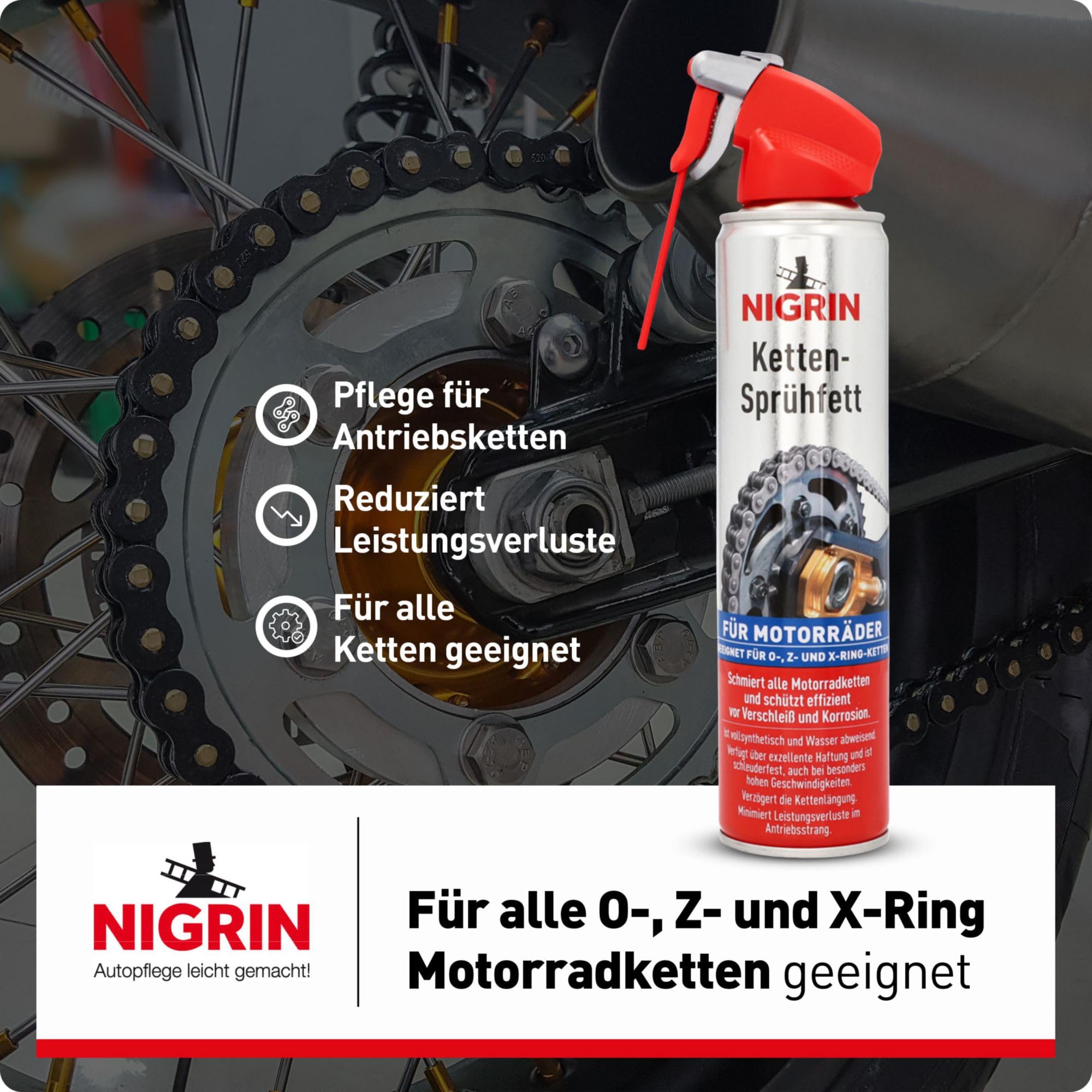Nigrin 73888 Nigrin Grasso Spray per Le Catene, Sintetico, 400 ML