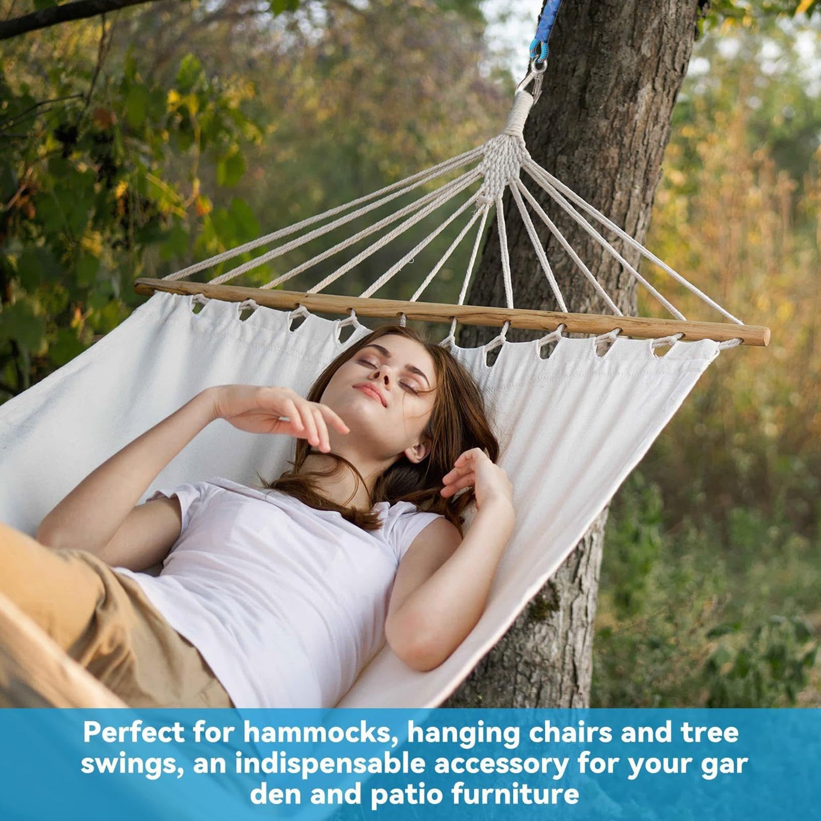 Sangles d'arbre pour balançoire – Corde de fixation pour hamacs | Construction en acier inoxydable et polyester avec longueur réglable, idéale pour jardin, porche, terrasse, intérieur, extérieur