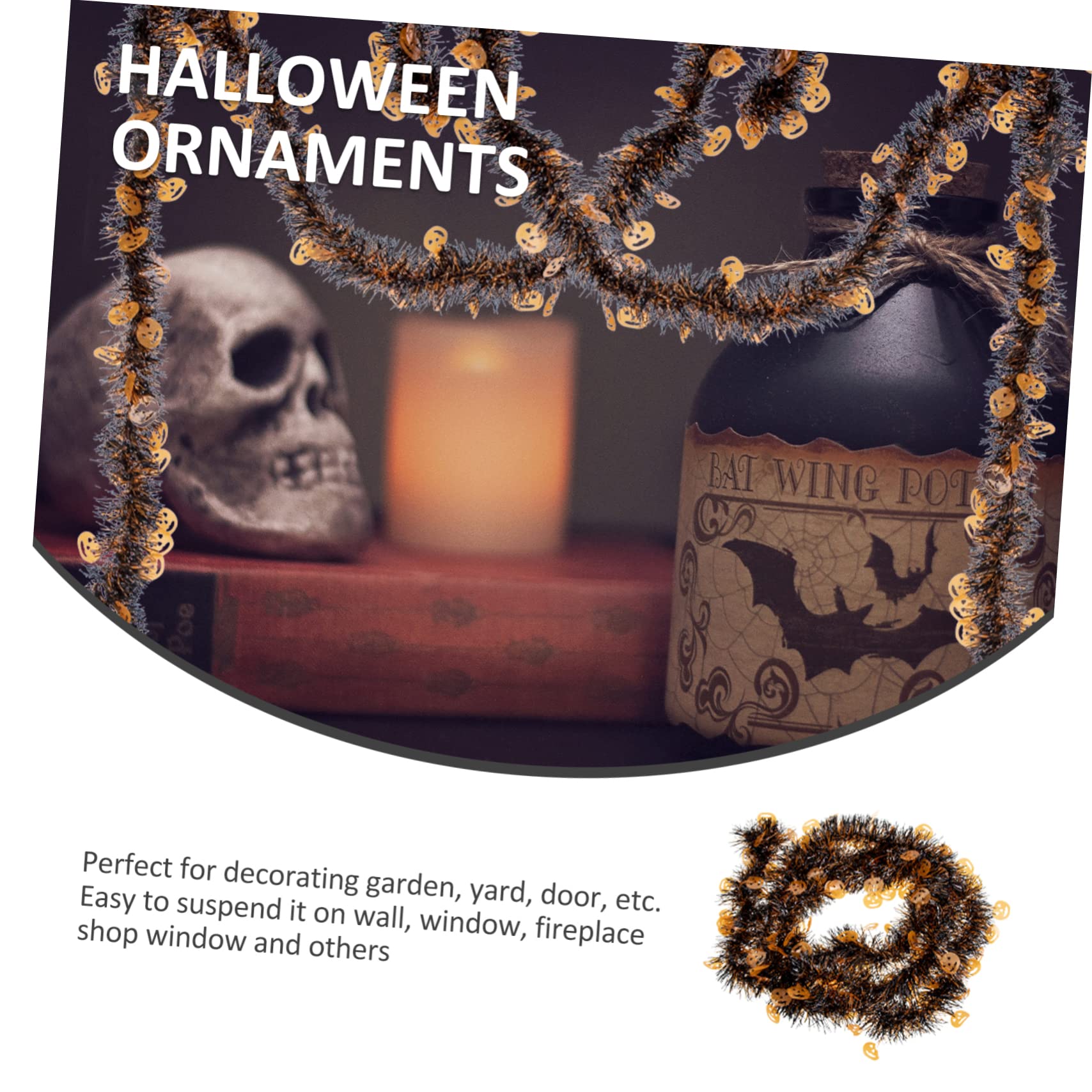 PRETYZOOM 15 STK Halloween-Dekorationen Schwarze Lametta-Girlande Halloween-Kranz Girlande Halloween wanddeko Halloween aussendeko metalldeko Halloween-Ornamente Halloween- -Schlafzimmer