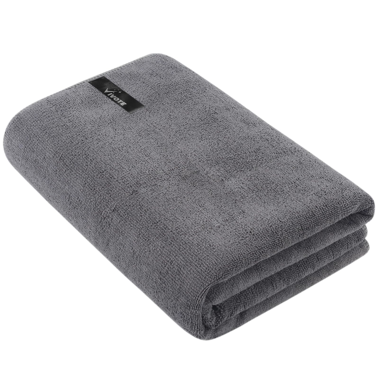 VIVOTE Microfibre Bath Towel, Super Absorbent & Quick Dry Body Towels, Lightweight Towel for Shower,Sports,Swimming, Sauna,Spa, etc, 76×152cm Grey 1 Piece