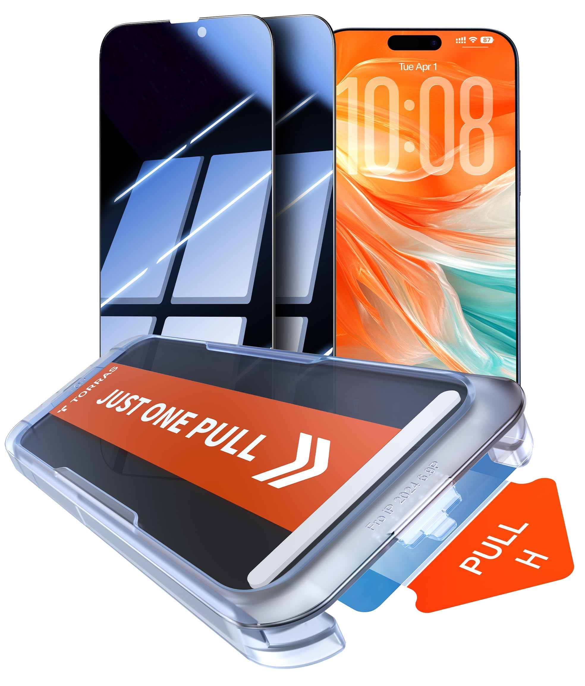 TORRAS for iPhone 17 Pro Privacy Screen Protector, 25° Anti Spy, Military-Grade 9H+ Aerospace Tempered Glass, Anti-Scratch Full Coverage Fit Privacy Screen Protector 17 Pro 6.3" 2-Pack