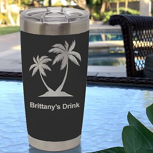 Miniatura 2 de LaserGram Vaso aislado al vacío de 20 onzas, Santa Muerte, grabado personalizado incluido (negro)