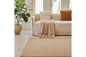 3x5 Foot Natural Jute Fiber Reversible Handcrafted Outdoor Bamboo Rug for High-Traffic Areas