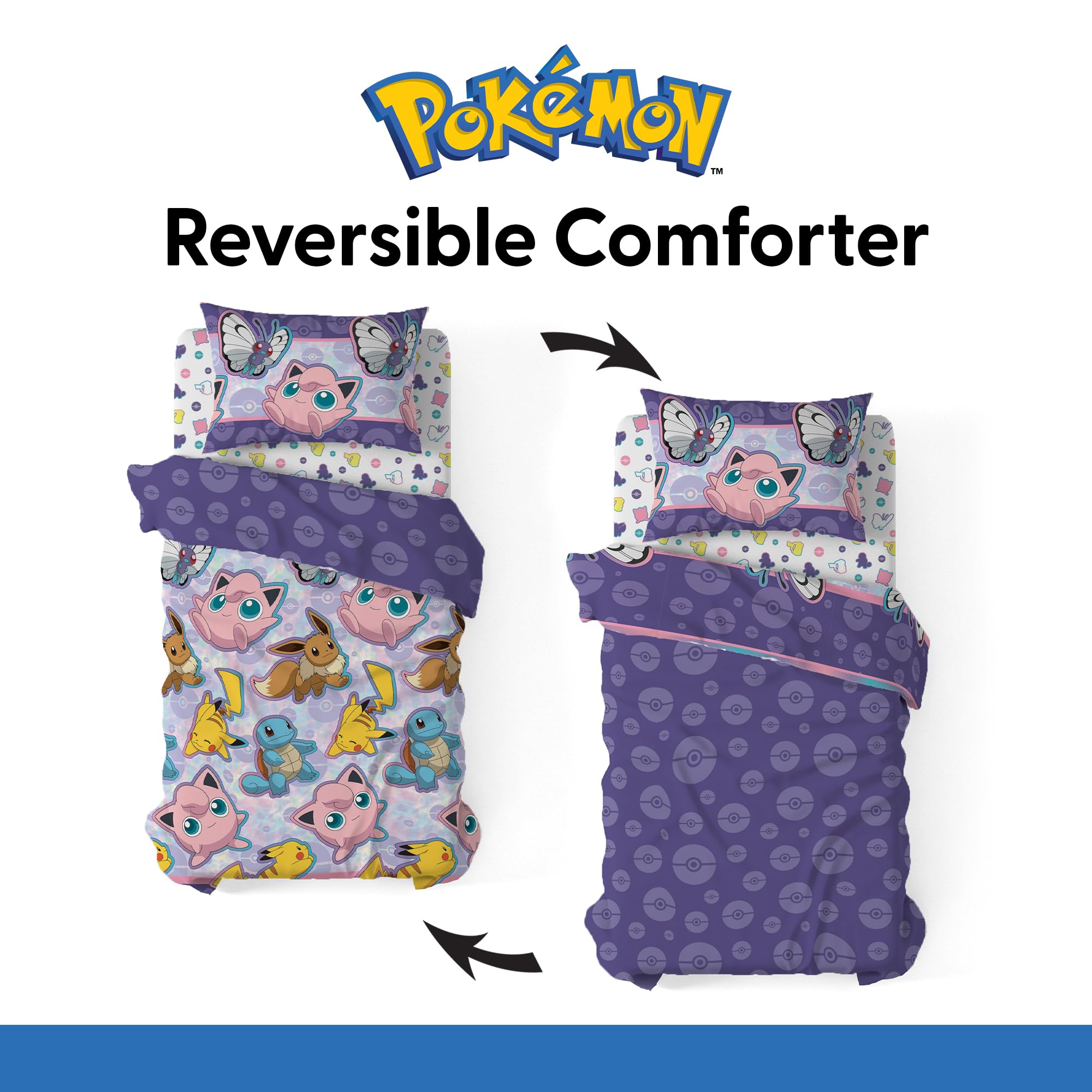 Northwest Juego de Cama rotativa Pokemon en una Bolsa, Individual, Friendly Battle