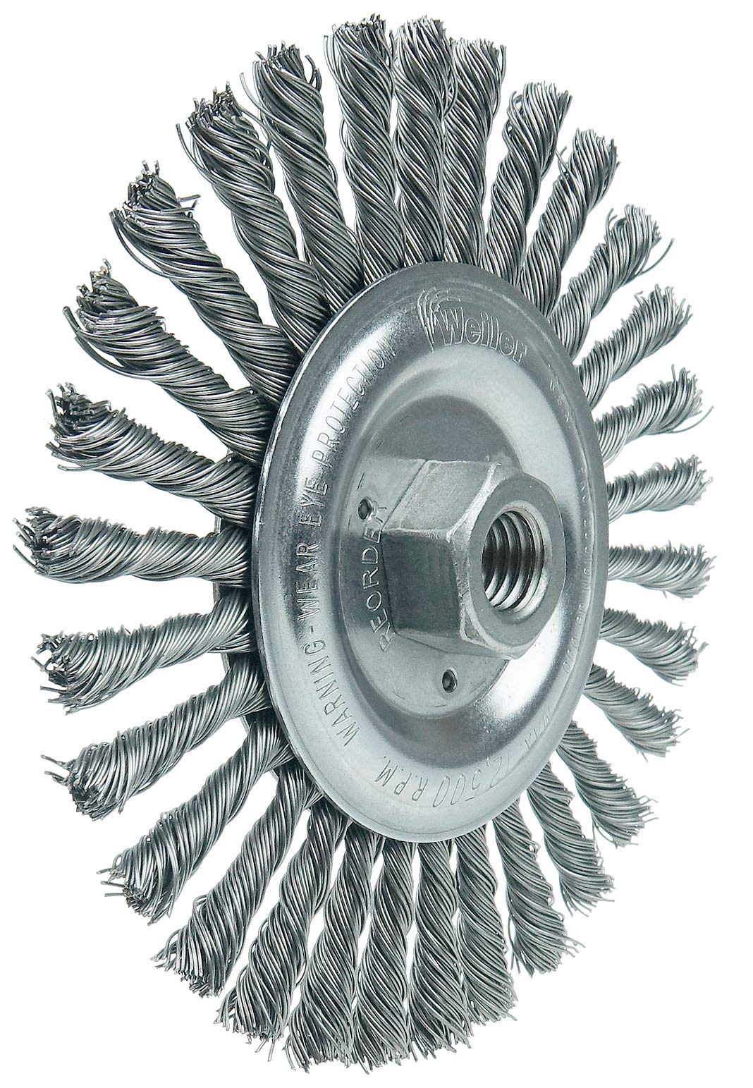 Weiler 09386 Roughneck Jr. - Spazzola per la pulizia della saldatura, con filo di acciaio da 0,23 cm, dado UNC da 5/8"-11 (confezione da 10)