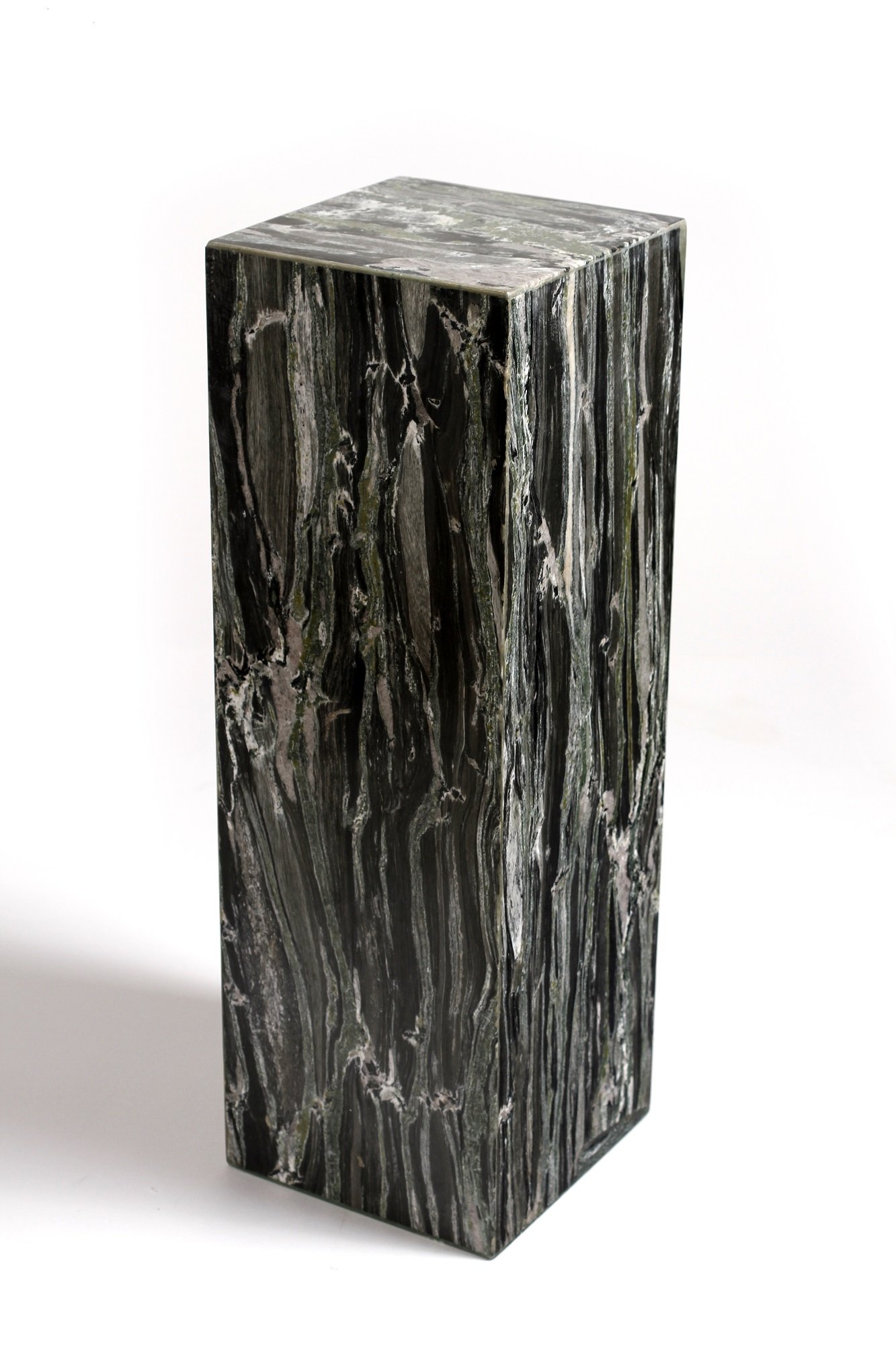 Colonna decorativa per fiori, colonna in marmo, colonna angolare in marmo composto da marmo verde, fatto a mano, dimensioni 62 x 21 x 21 x 21 cm, peso: 24 kg