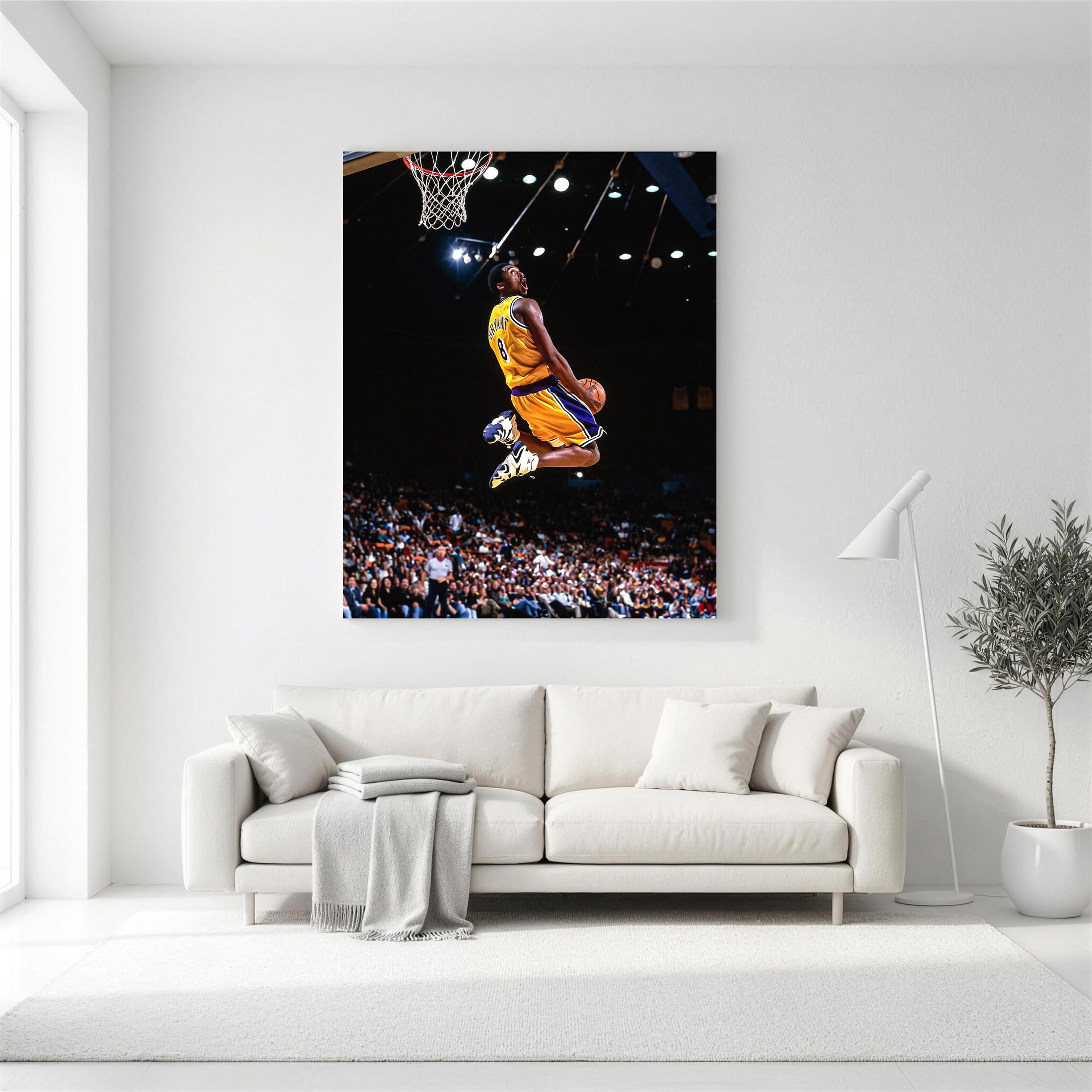 Kobe Bryant Canvas Wall Art Decor - Iconic Dunk Lakers No. 8