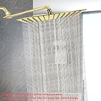 Vista 36 de Cabezal de ducha de lluvia con brazo de extensión ajustable de 11 pulgadas, cabezal de ducha cuadrado grande de acero inoxidable de alto flujo