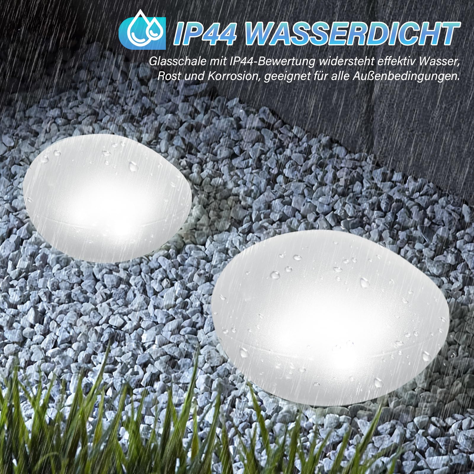 1PCS Lámpara de Vidrio Solar de Luz Blanco Frío, Lámpara de Sendero Solar con 4 LEDs, Resistente al Agua IP44, Encendido Automático/Apagado Automático, Adornos de Jardín para Césped, Suelo y