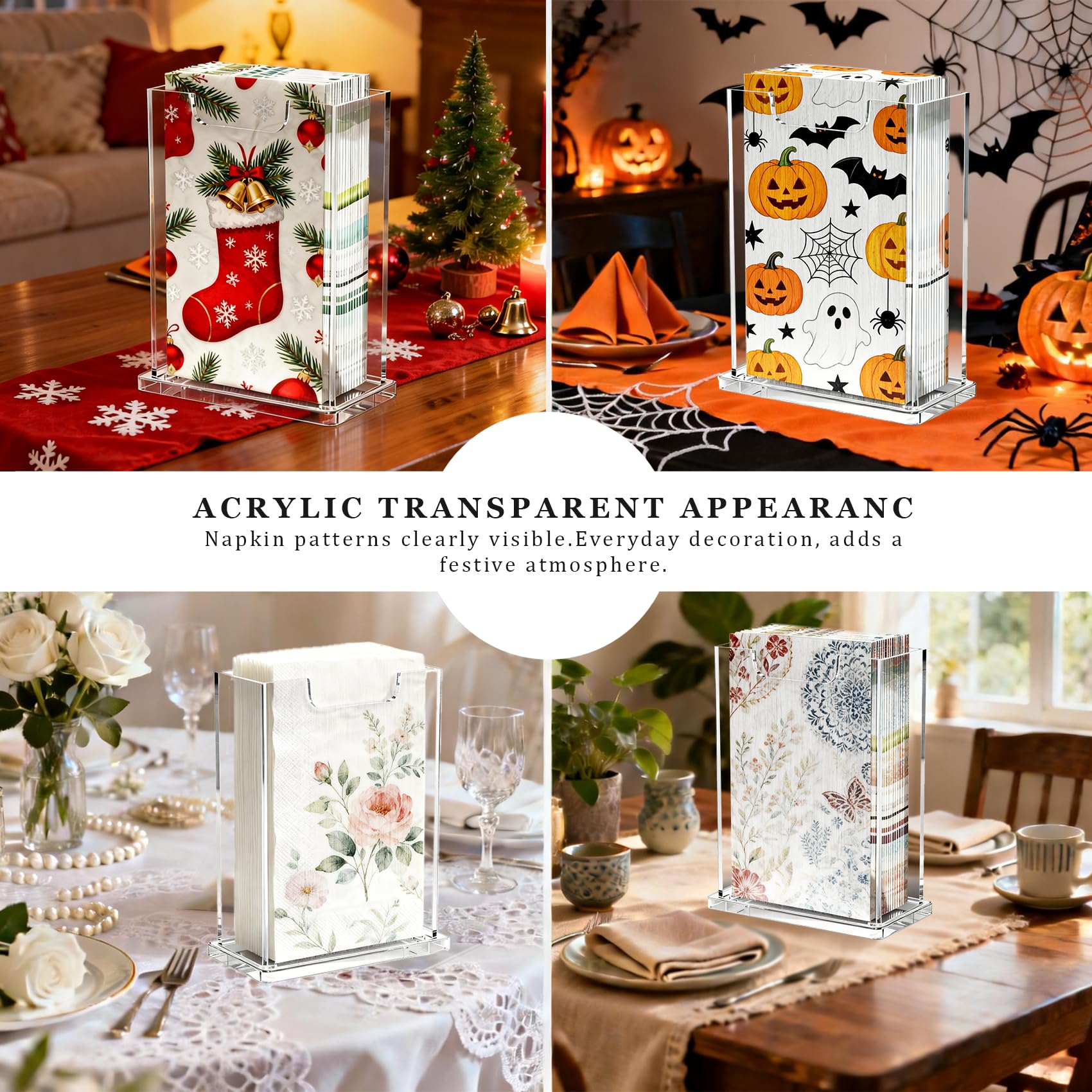 Servilletero acrílico transparente vertical para invitados, dispensador de toallas de 4 mm de grosor, impermeable, apilable, para baño, cocina, comedor, hogar, hotel, regalo moderno (vertical)