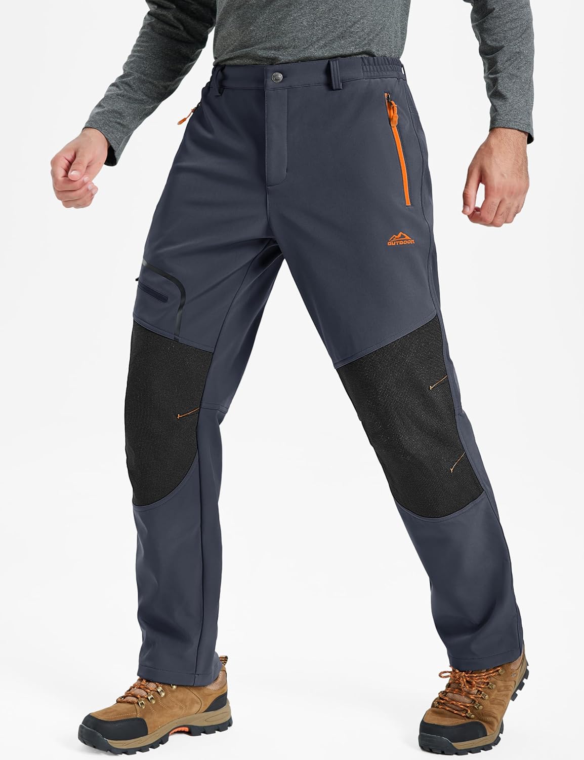 TACVASEN Men's Snow Ski Pants Fleece Lined Winter Pants for Men Water Resistant Thermal Snowboard Hiking Hunting Work - Image 2