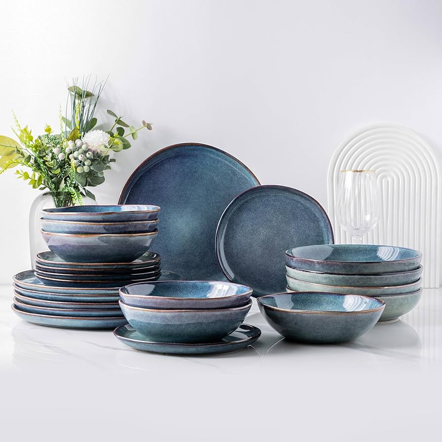 食器   Enchantment set Amazon.com | AmorArc Ceramic Dinnerware Sets,Handmade Reactive