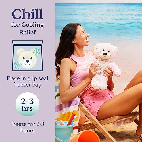 Miniatura 5 de warmies Animales de peluche con peso y aptos para microondas, oso rosa, peluche térmico para calidez y comodidad, lindos juguetes de felpa suave