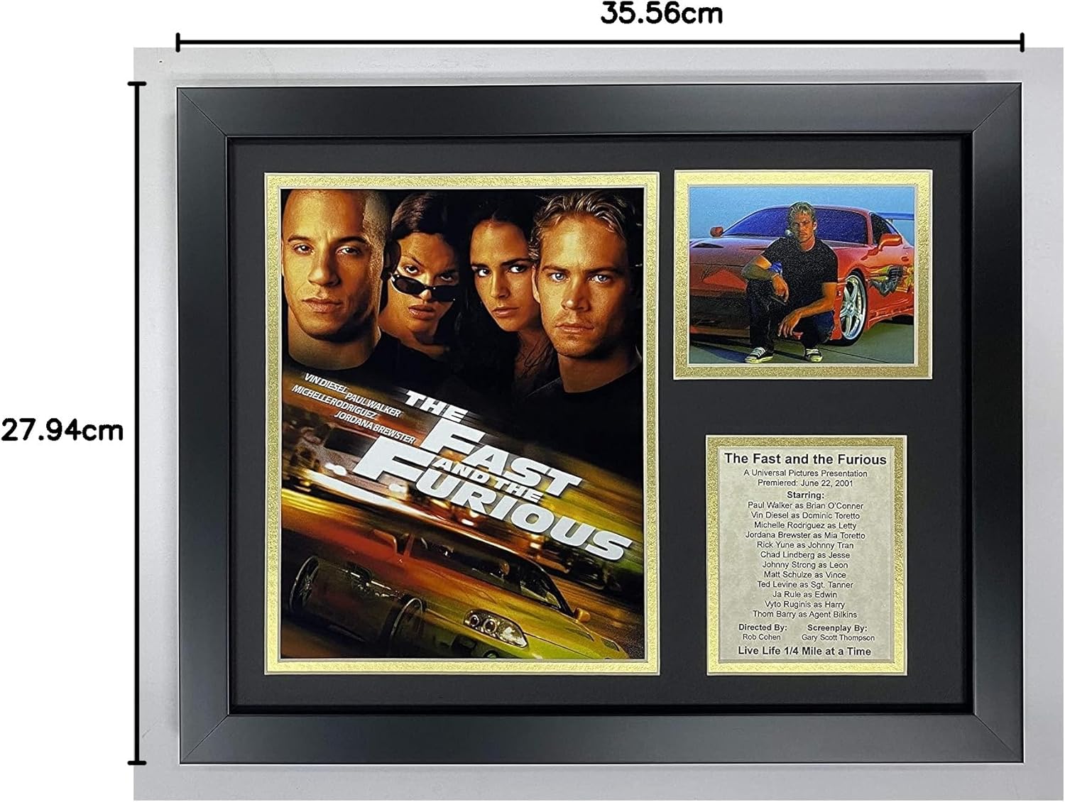 Legends Never Die The Fast and The Furious Movie Collectible | Framed Photo Collage Wall Art Decor - 12"x15", Model: 16376U
