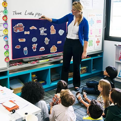 Miniatura 6 de CHEFAN Historias de tablero de franela de fieltro para niños pequeños, Los tres cerdos, actividades de fieltro preescolares, gráfico de franela