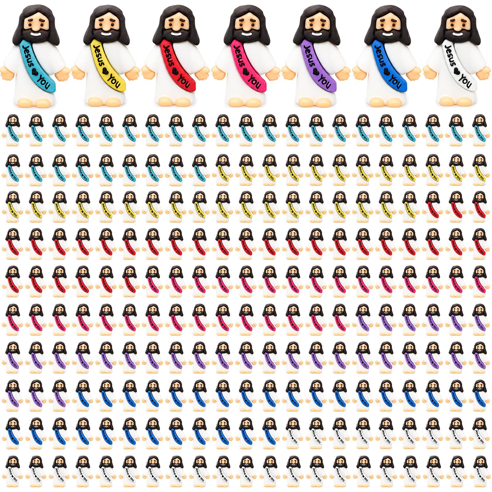 210 Pack Little Jesus Figurines in Bulk, Pocket Jesus Loves You, Jesus Small Figures, Little Tiny Jesus Figures for Church Christmas Party Favors Baptism Gifts Religious Gifts for Easter Egg Stuffers