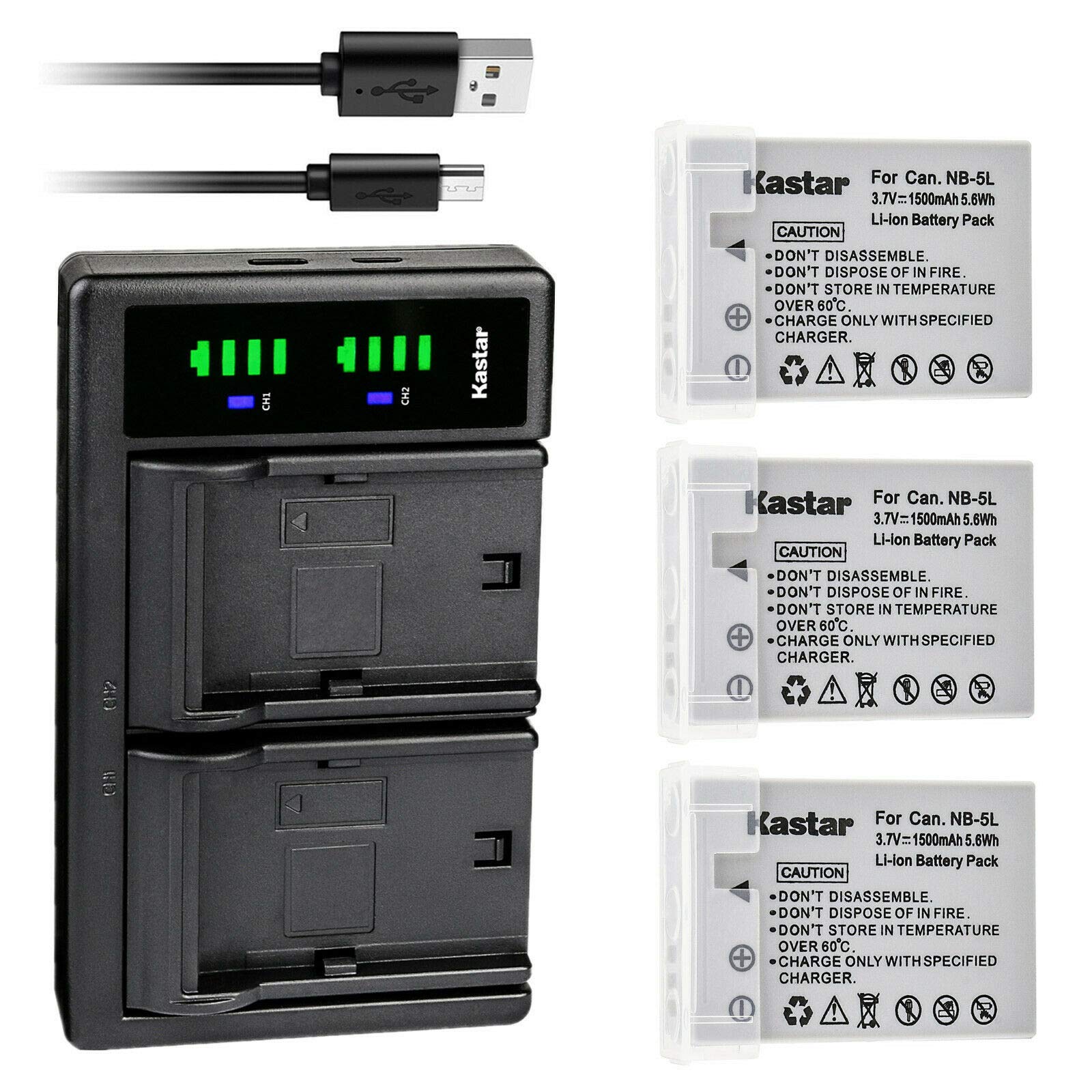 Amazon.com: KASTAR 3-Pack Battery Replacement for Canon PowerShot