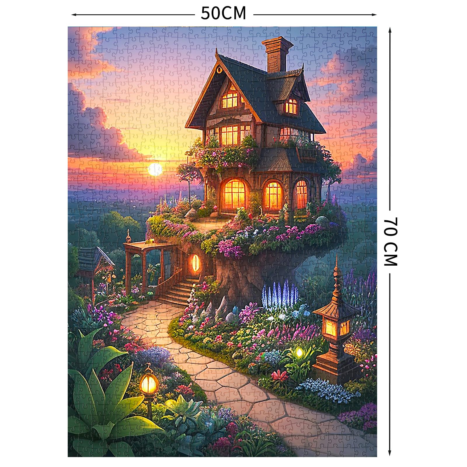 Puzzle da 1000 pezzi, puzzle per adulti, puzzle difficile, giochi di puzzle per tutta la famiglia, regali per donne, regali per uomini, tema: piccolo villaggio elfo