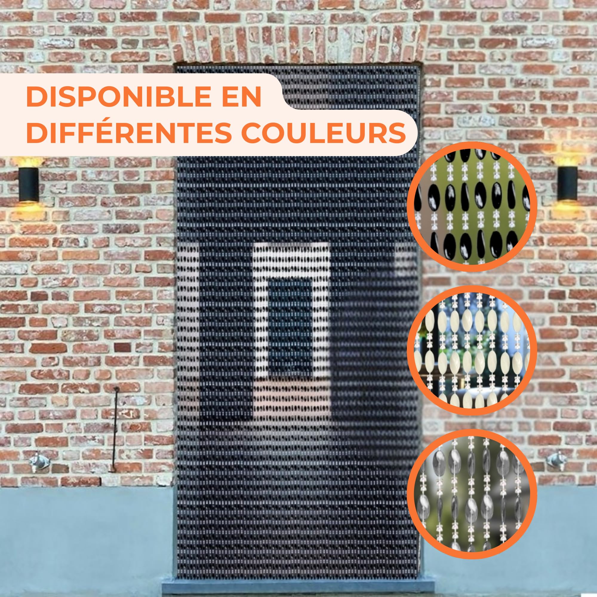 Trente Rideau à Perles Duo - Moustiquaire pour fenêtre - Différentes Tailles et Couleurs - pour Porte de Balcon - avec Perles Anti-Insectes - Noir - 100 x 225 cm