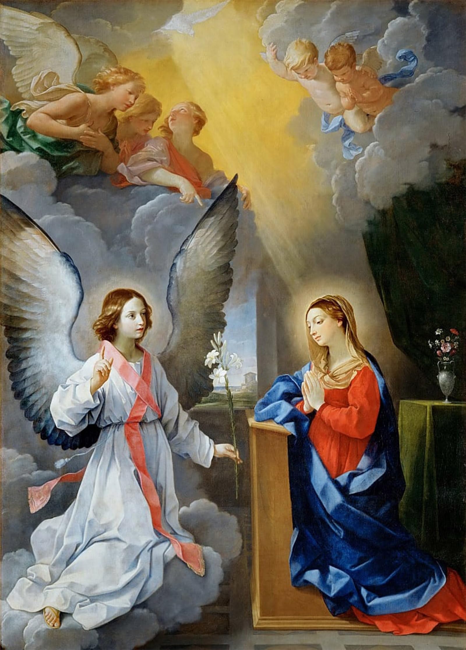 POSTERIIk Vintage Art Print Images Pictures Print the Annunciation by Vintage Painting Modern Colour Posters for Office Home Decor 60x90cm