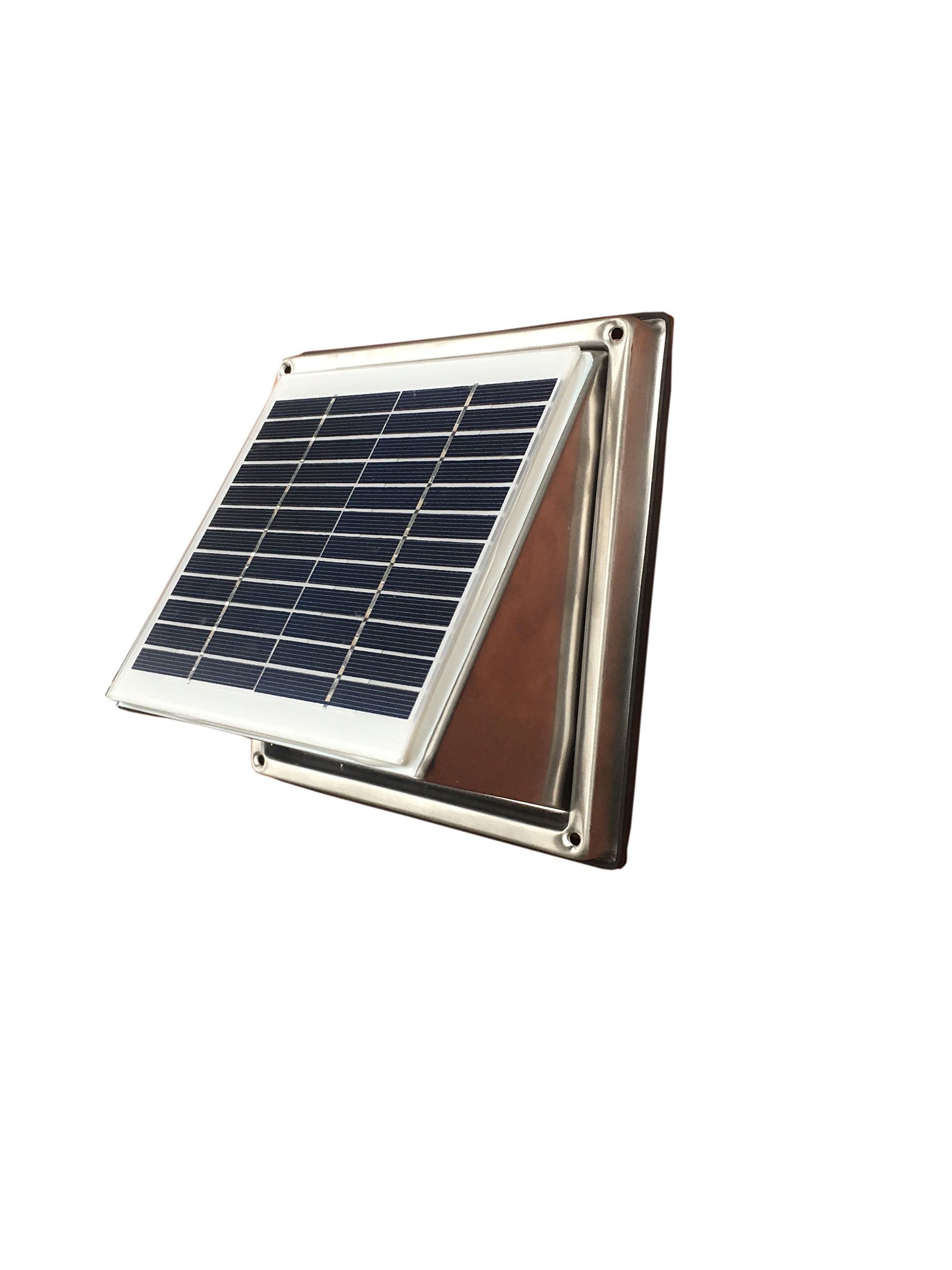 MANANASUN STAINLESS STEEL SOLAR VENT FAN VENTILATOR WALL EXTRACTOR 68CFM BRUSHLESS DC MOTOR