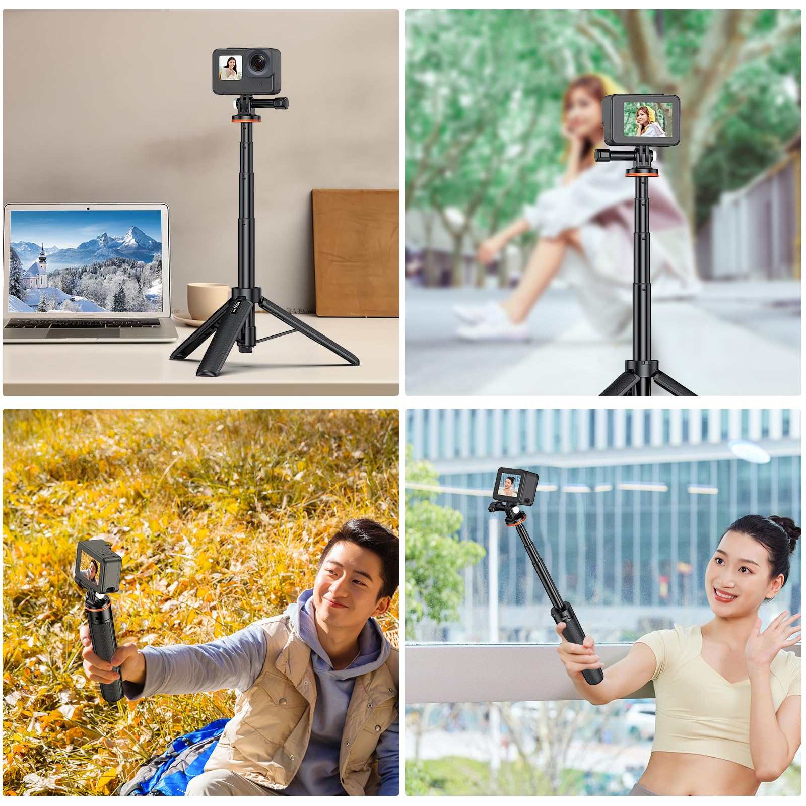 その他 Gopro Amazon | VRIG TP-08 20.2インチ ミニ 拡張可能 GoPro 三脚 ポータブル