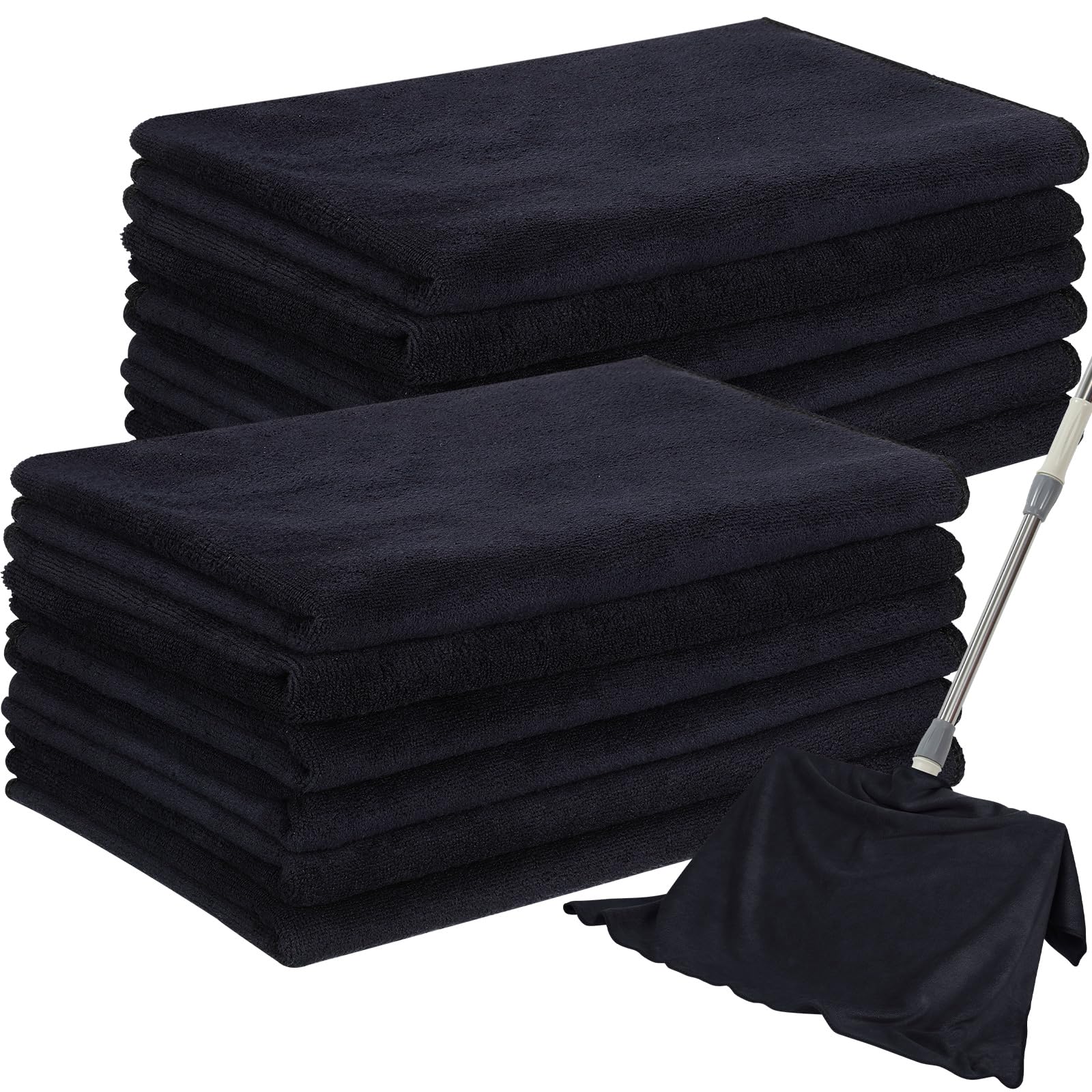Hahafelt 12 paños de limpieza de microfibra extra grandes de 30 x 20 pulgadas, lavables, reutilizables, toallas de microfibra absorbentes para trapos de cocina, paños de limpieza de casa para baño