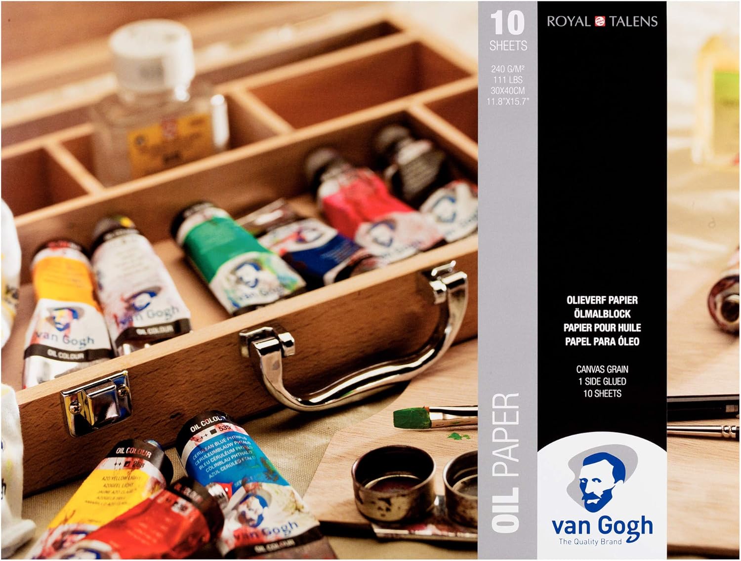 Van Gogh Oil Paper Pad, 111lb., Canvas Grain Paper, 10 Sheets, 11.8" x 15.7"