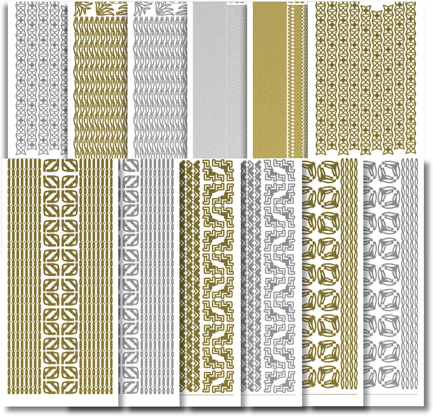 Creative Products Premium Craft Stickers – 24 Sheets Multi-Colour Fine Borders/Corners Card Stickers – Perfect Peel Offs for Card Making, Scrapbooking, Decorations & DIY Crafts, 23 x 10 x 1 cm