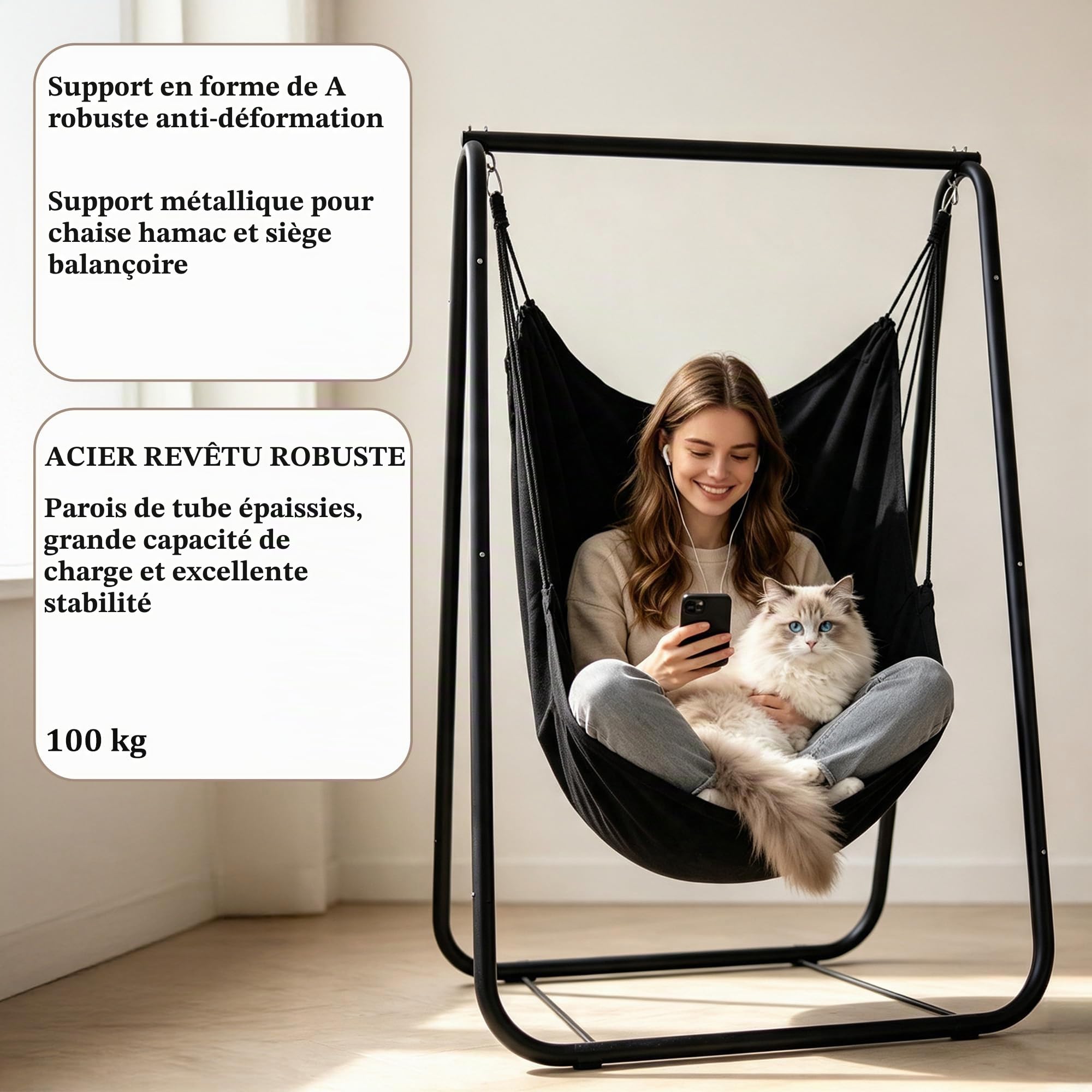 Support Sur Pied En Acier A-Shape, Support De Chaise Suspendu Exterieur