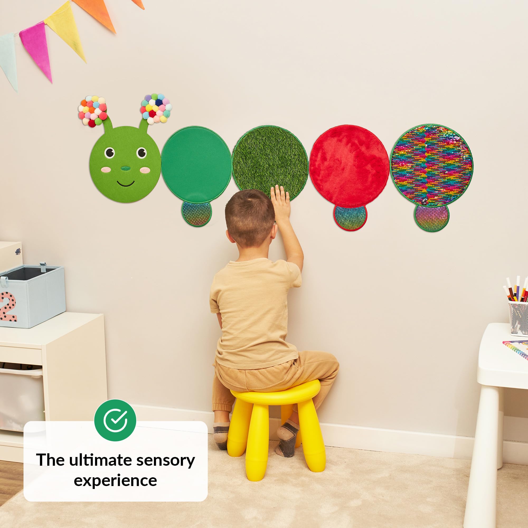 Sensory Wall Panel for Kids, Caterpillar, Suitable for young children - Image 2