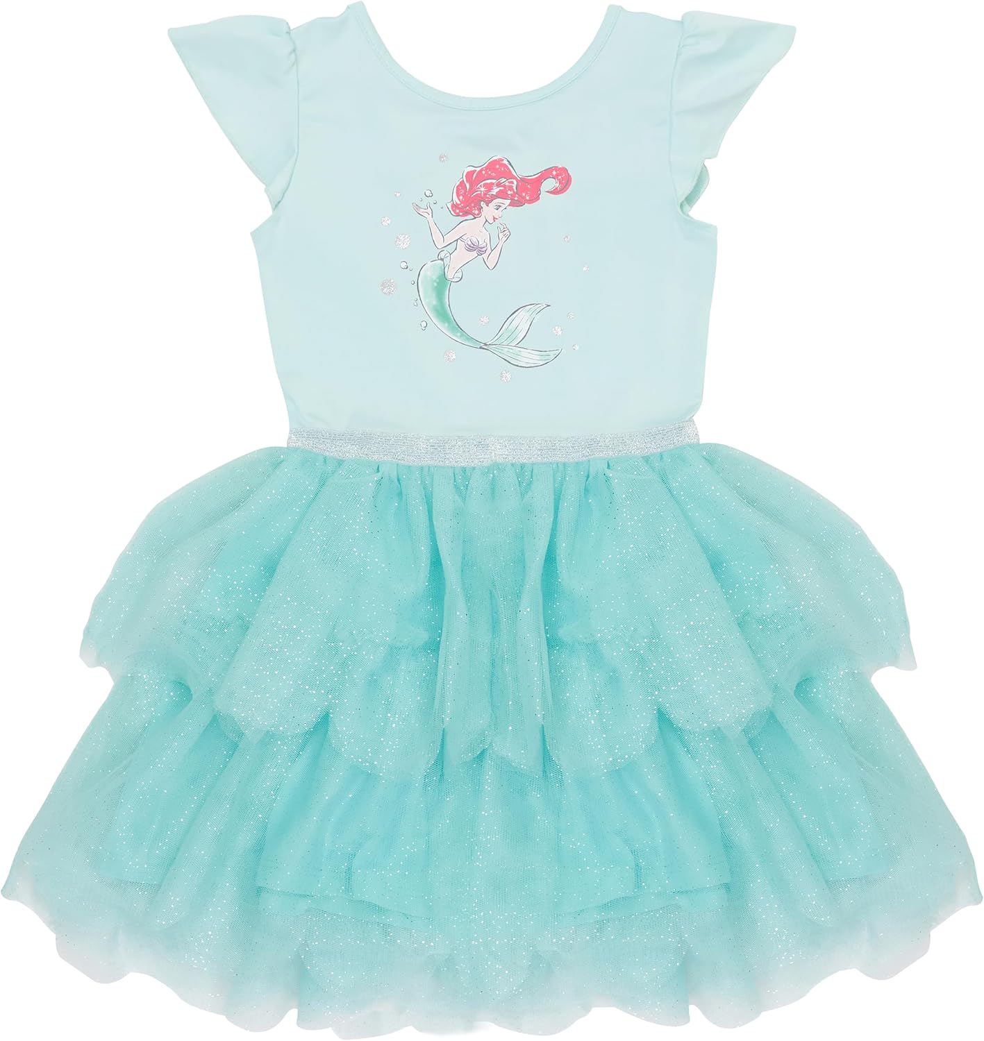 Disney Girls Princess Tutu Dress - Ruffle Short Sleeve Party Dress for Toddlers & Kids - Fairy Tale Dress-Up Outfit